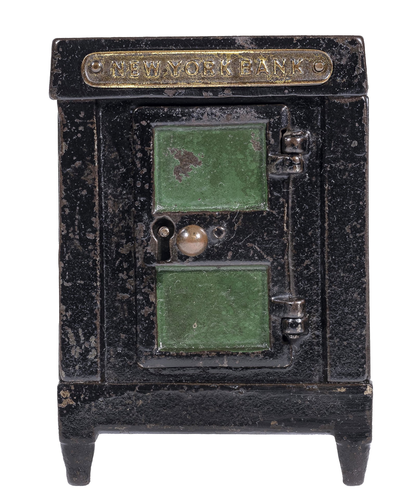 New York Iron Bank: J. & E. Stevens Company. Cromwell, CT - 1875 - 4 1/4" Tall.