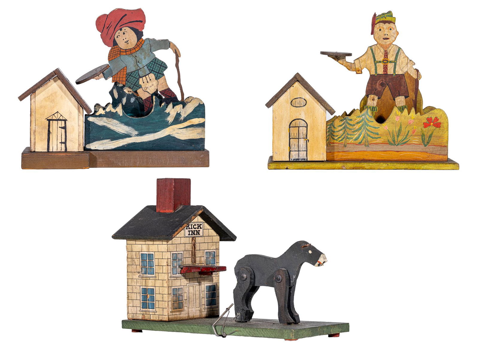 Three Wooden Mechanical Banks (1 of 8)