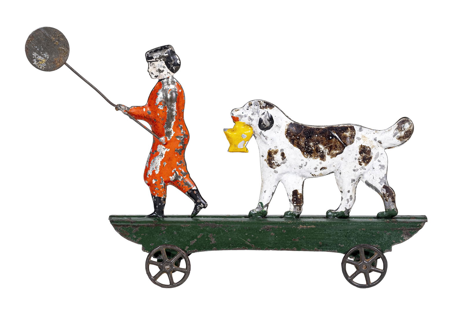 Unusual Platform Toy Depicts a Boy with a Balloon and Dog (1 of 2)