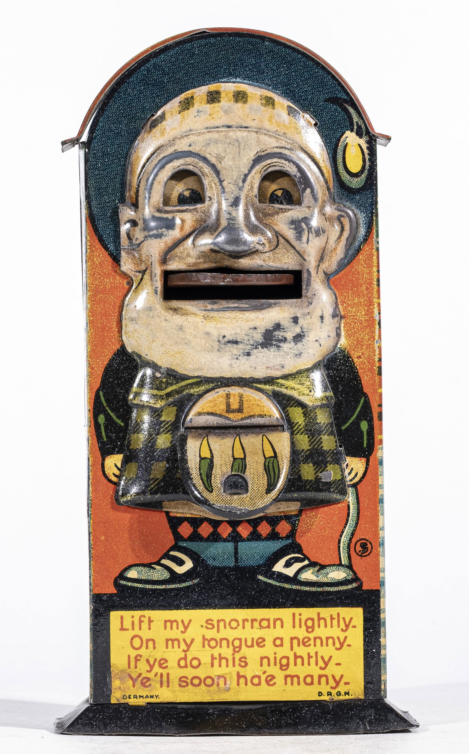 Scotsman in his Tartans Tin Mechanical Bank (1 of 4)