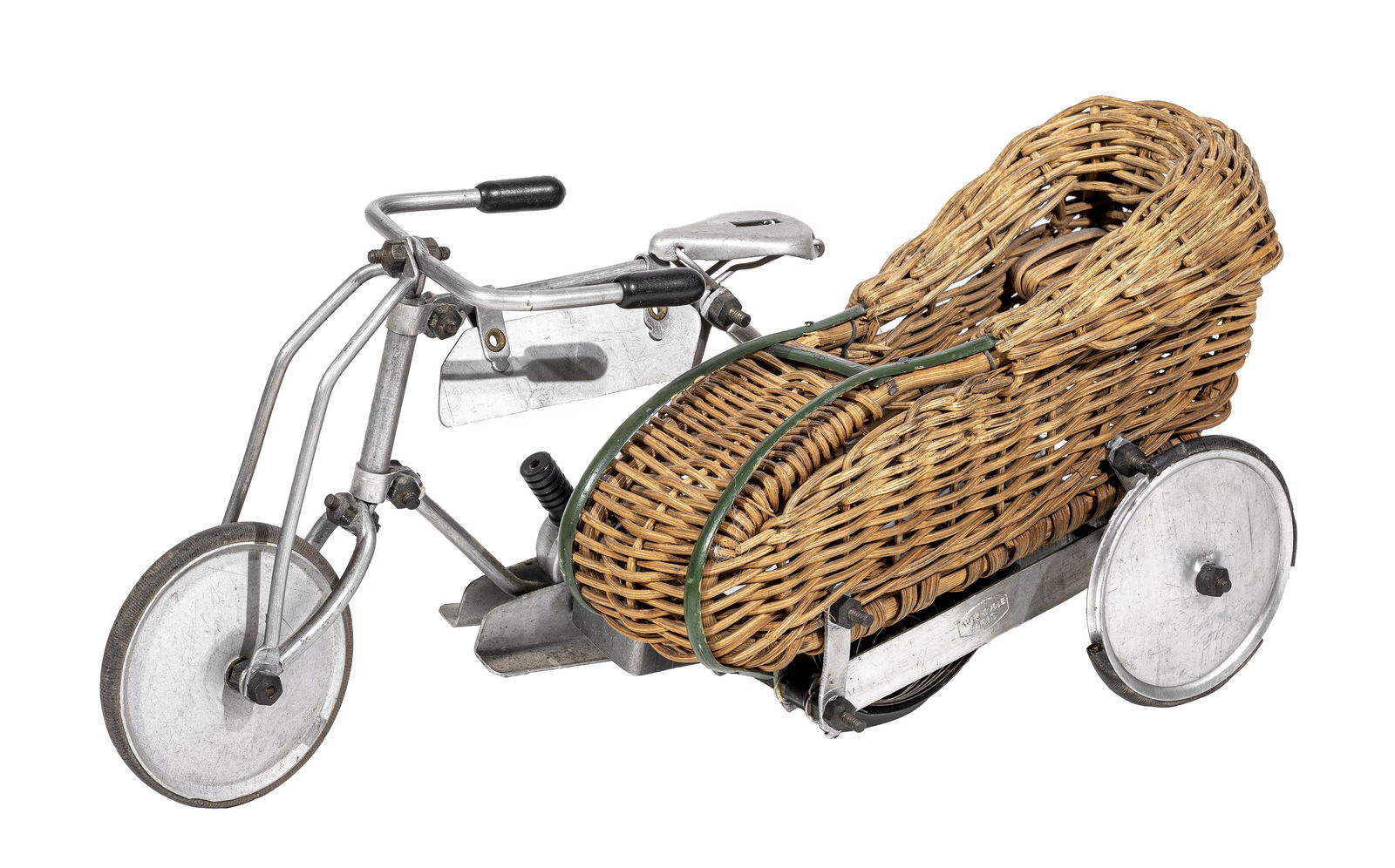 Motorcycle & Sidecar with Wicker Basket Windup Toy (1 of 2)