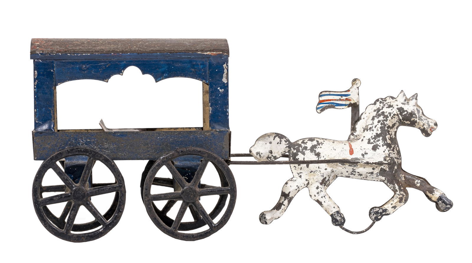 Grocery Wagon with Flag Tin Toy (1 of 2)