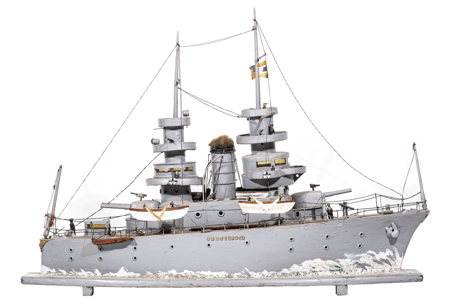 U. S. S. Providence Light Cruiser Folk Art: World War II. American - 1945 - 30" L x 19" T x 9" W.