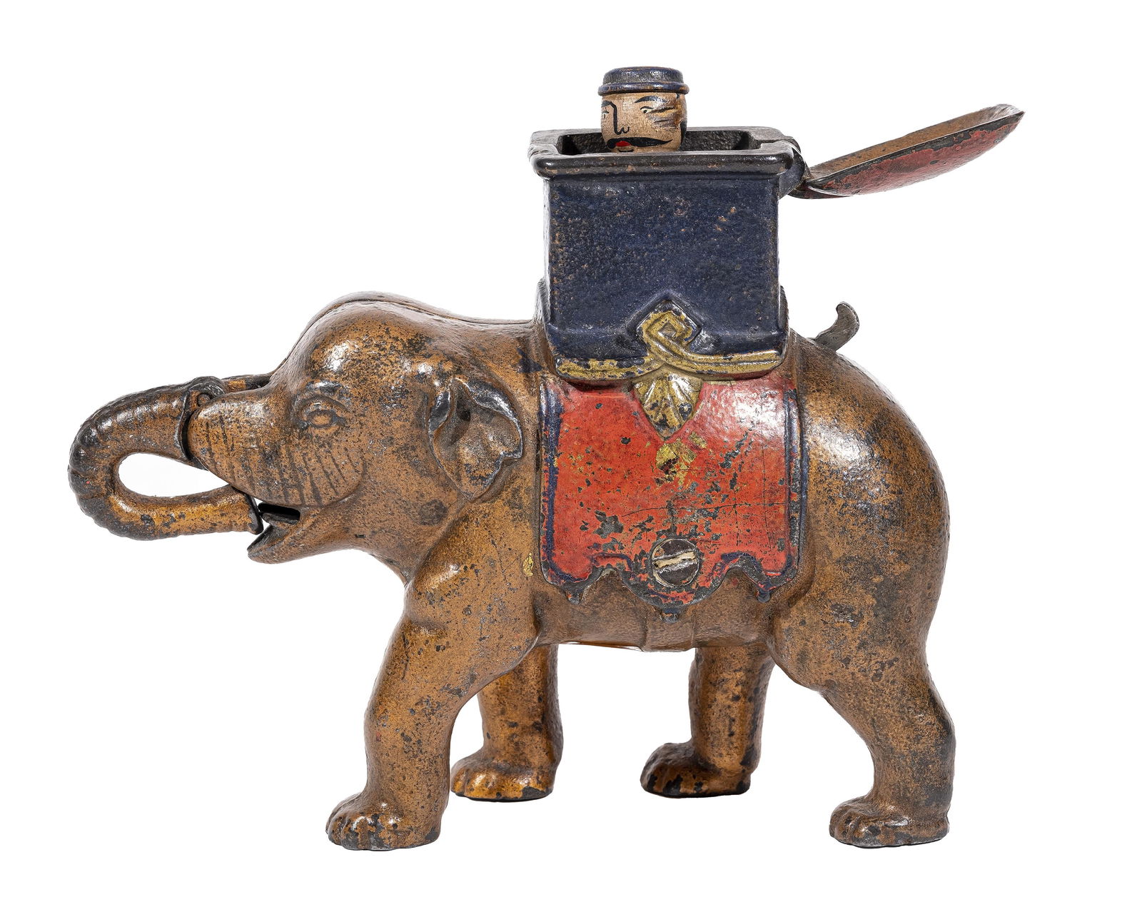 Elephant Howdah - Man Pops Out - Iron Mechanical Bank (1 of 4)