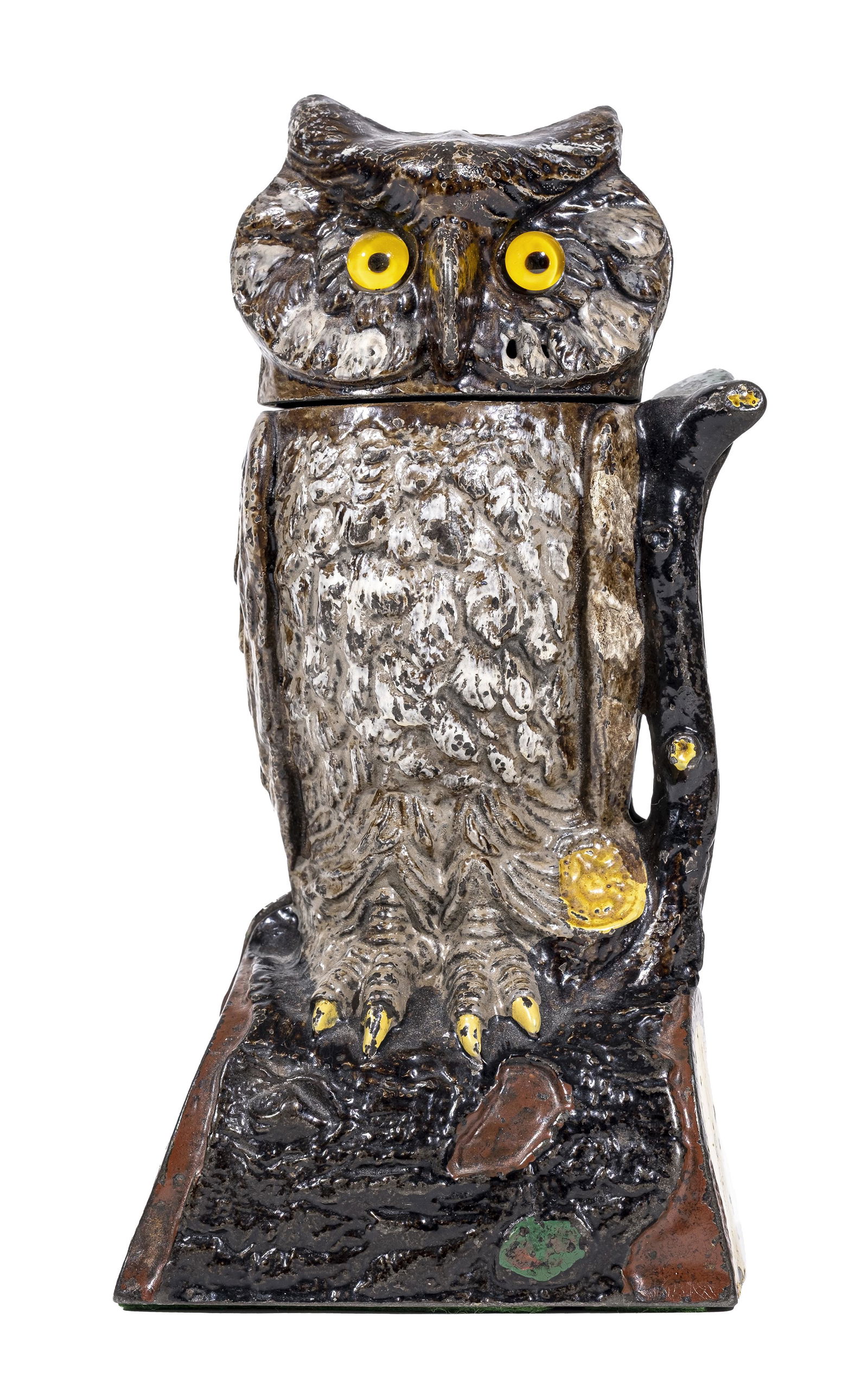 Owl Turns Head - Grey - Iron Mechanical Bank (1 of 4)