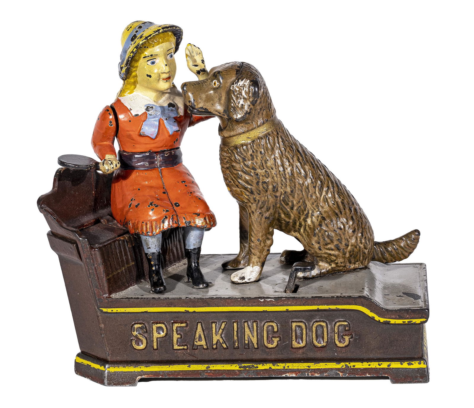 Speaking Dog - Red Dress - Iron Mechanical Bank (1 of 4)