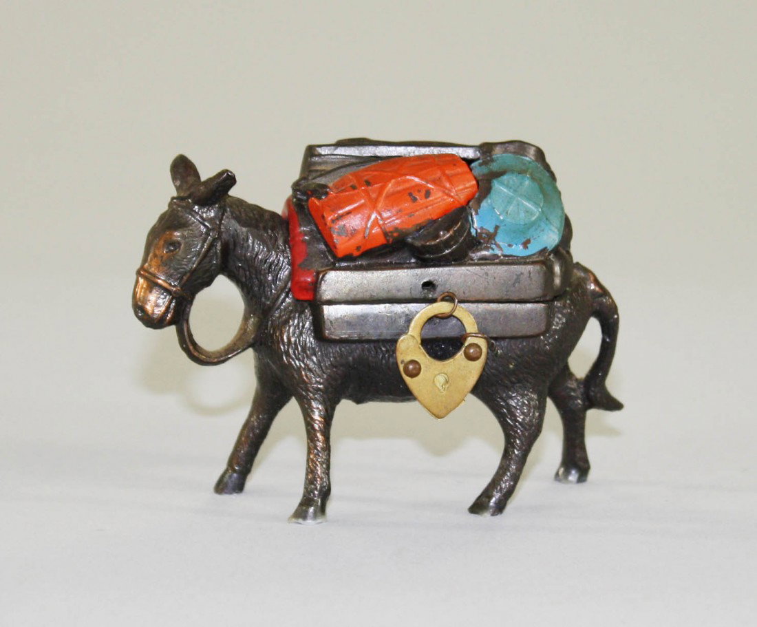 Donkey with Mining Tools Spelter Bank: Germany – Circa 1925