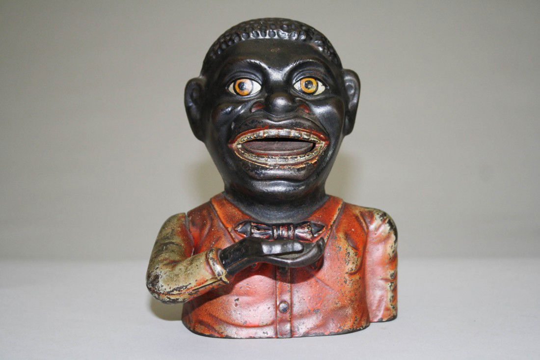 Jolly N. Bank – Circular Twist Trap Mechanical Bank: Made by the J. & E. Stevens Company • Cromwell, Connecticut – Circa 1897 Stevens purchased the patent for this iconic coin-swallower bank from Shepard Hardware and then made several minor modifica