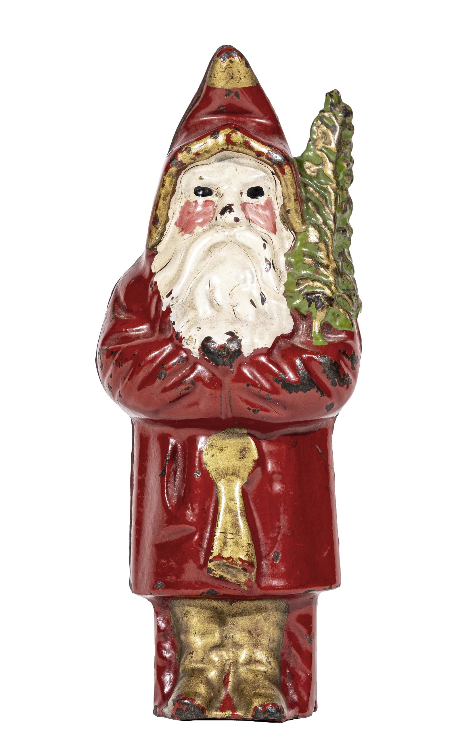 Santa with Tree Iron Bank: Made by Hubley Mfg. Company. Lancaster, Pa. - 1920's - 5 7/8" Tall. Purchased from Donal Markey.