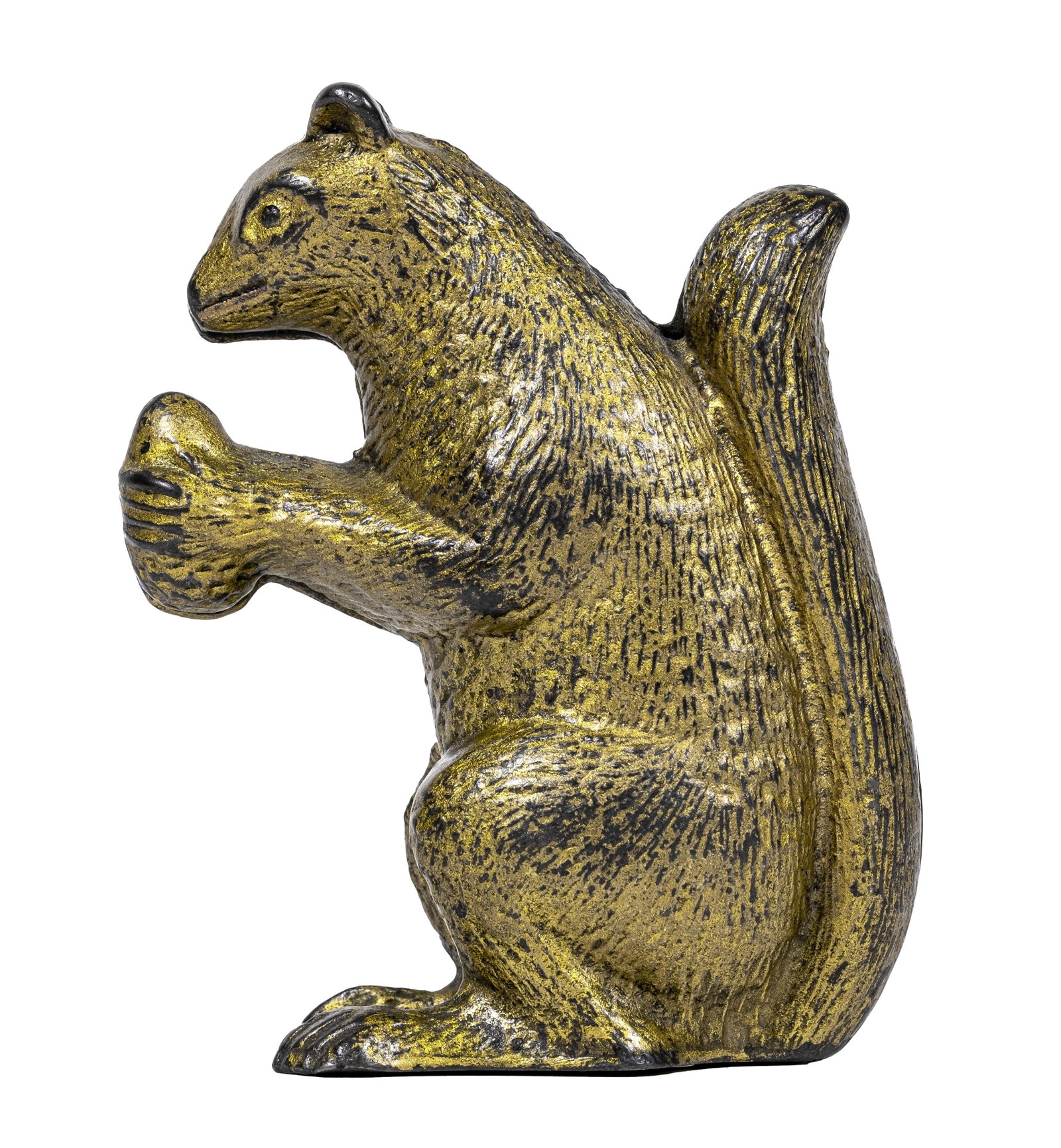 Squirrel with Nut Iron Bank: American - Early 1910's - 4 1/8" Tall.