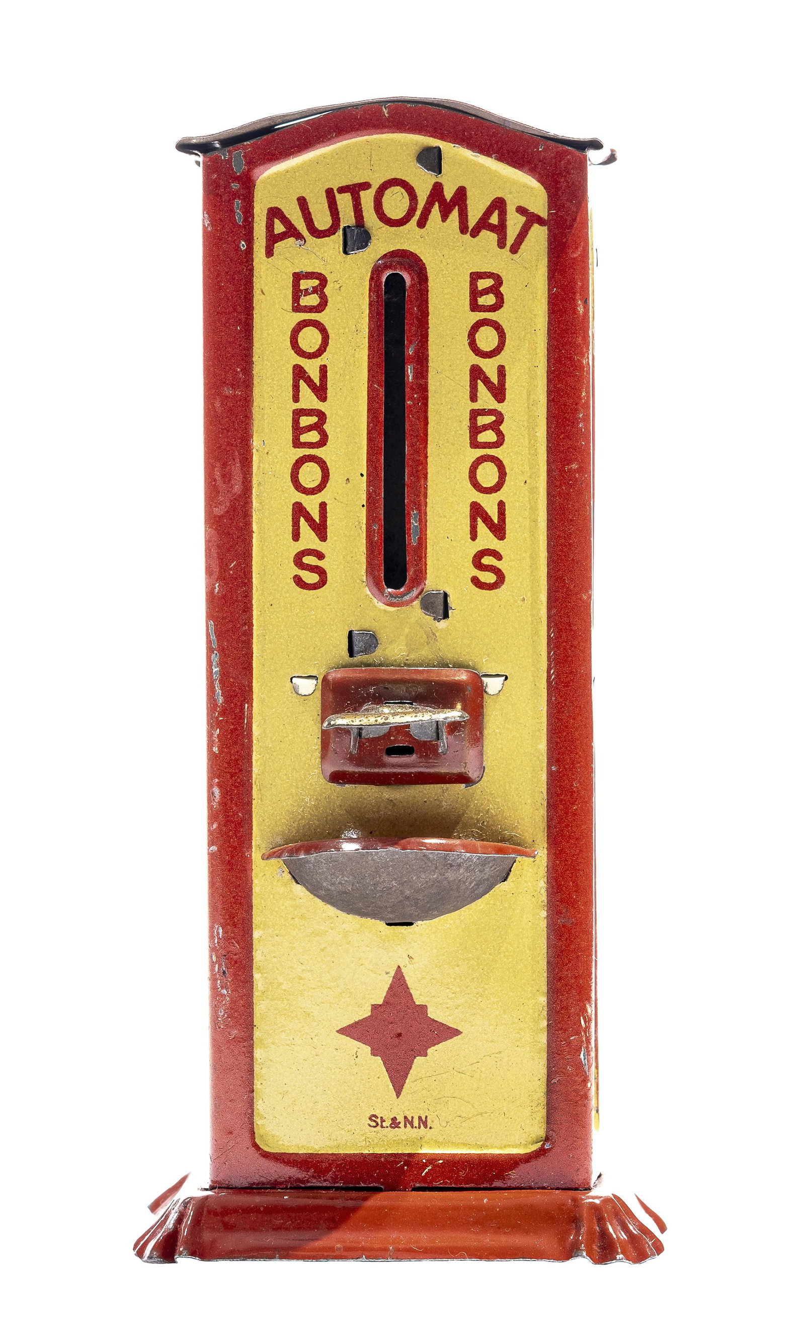 Bonbons Automat Vending Bank: Unknown German Manufacturer. Made Circa Late 1920's. Illustrated on P. 255 of Bank Book.