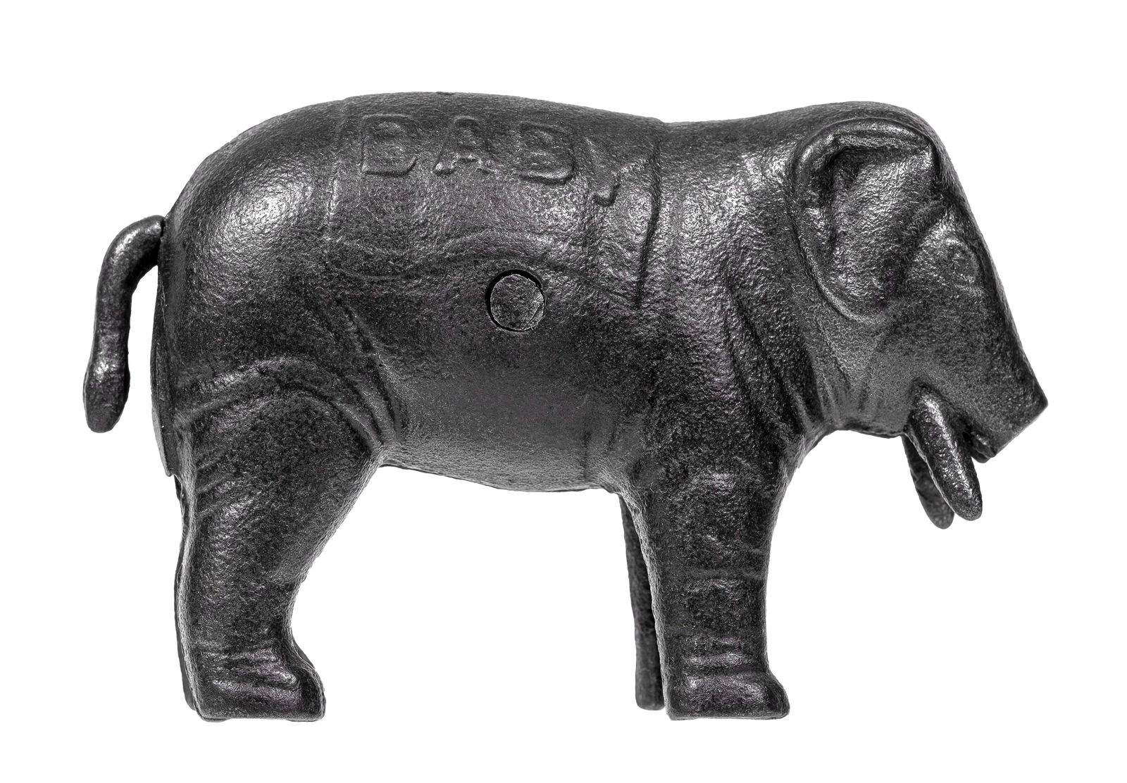 "Baby" Elephant Snake Pellet Novelty Toy: By Ives, Blakeslee Company. Bridgeport, Ct. - 1880's - 3 3/4" L.