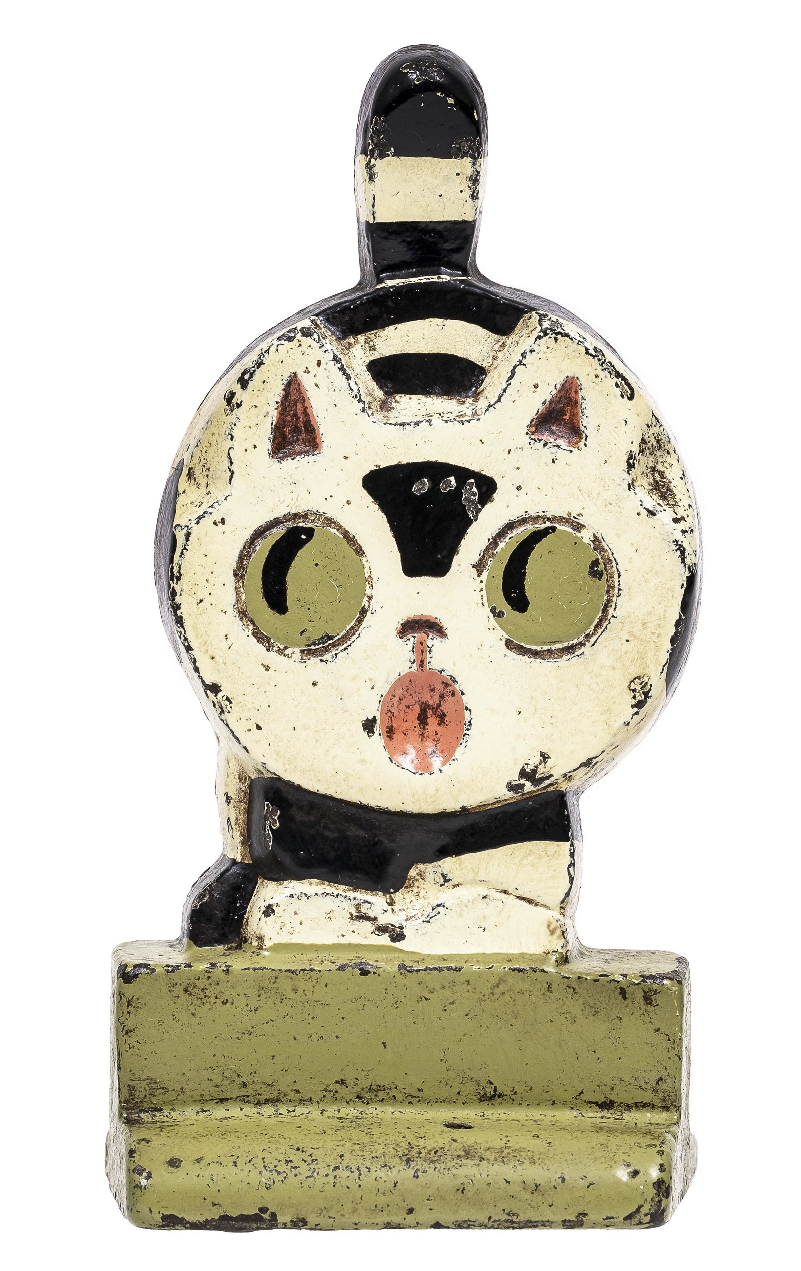 Art Deco Kitten Wedge Cast Iron Doorstop: Made by Hubley Art Products. Lancaster, Pa. - 1930's - 6" Tall.