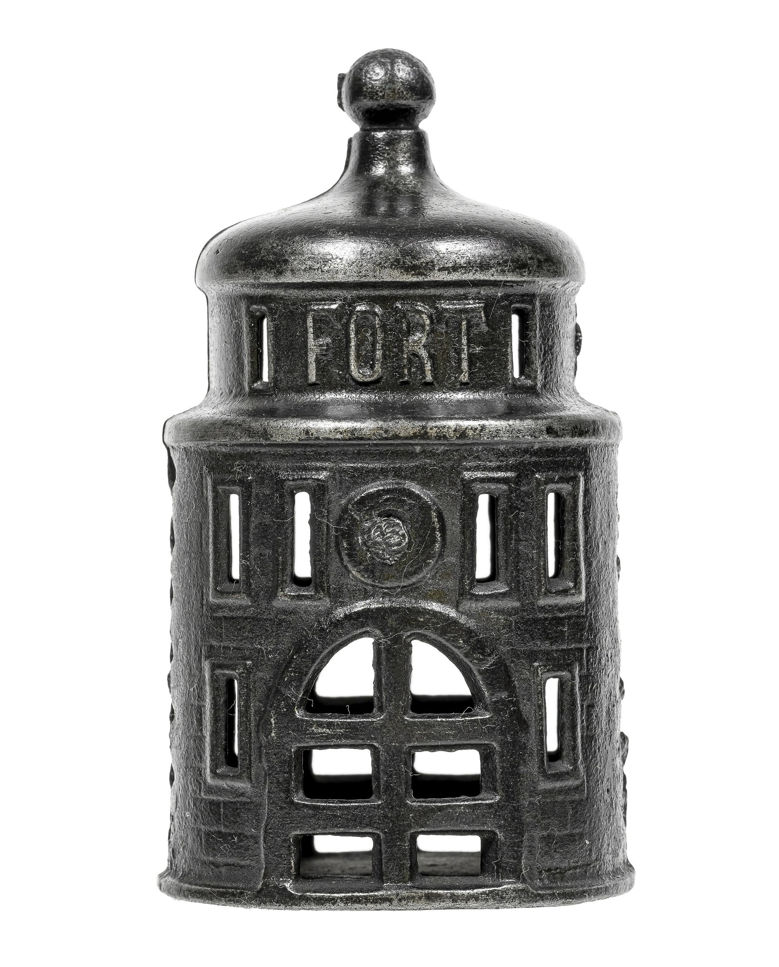 Fort Bank: Made by Kenton Hardware Company. Kenton, Ohio - 1910 - 4 1/8" Tall. Alvin Goldstein Collection.
