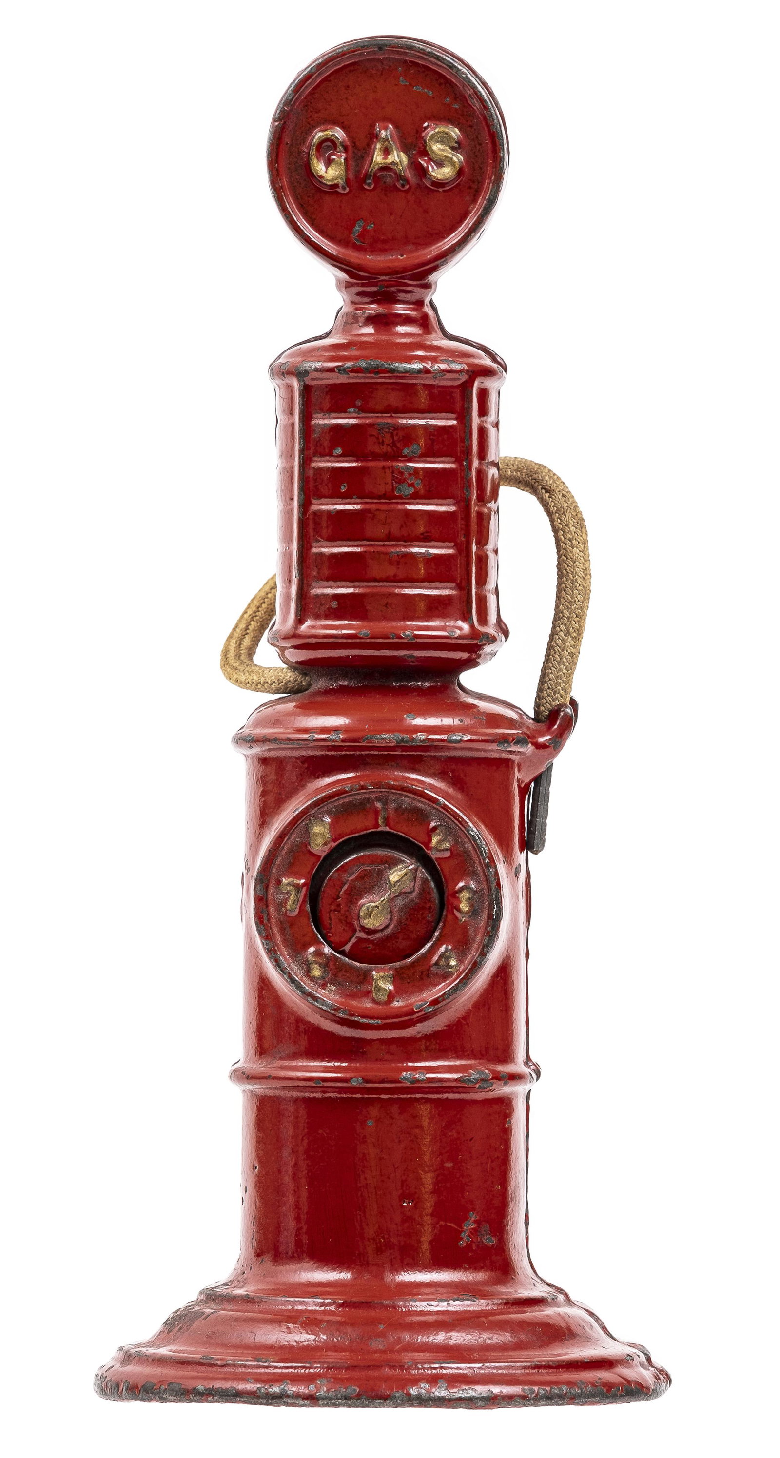 Gas Pump with Original Hose & Nozzle: Made by A. C. Williams Company. Ravenna, Ohio - 1930 - 6 3/4" Tall.