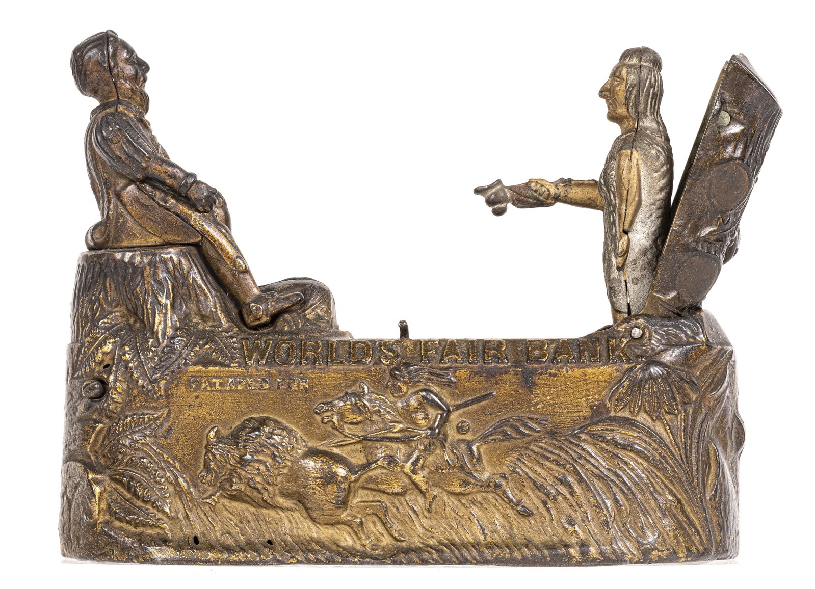 World's Fair Iron Mechanical Bank: Made by J. & E. Stevens Company. Cromwell, Connecticut - 1893.