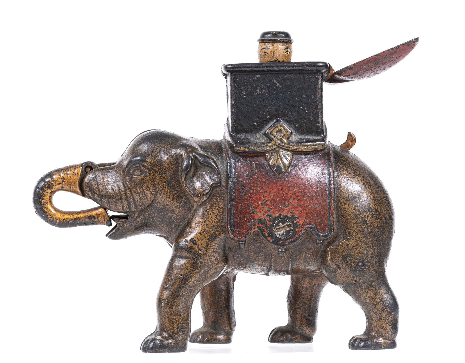 Elephant Howdah - Man Pops Out Iron Mechanical Bank (1 of 2)