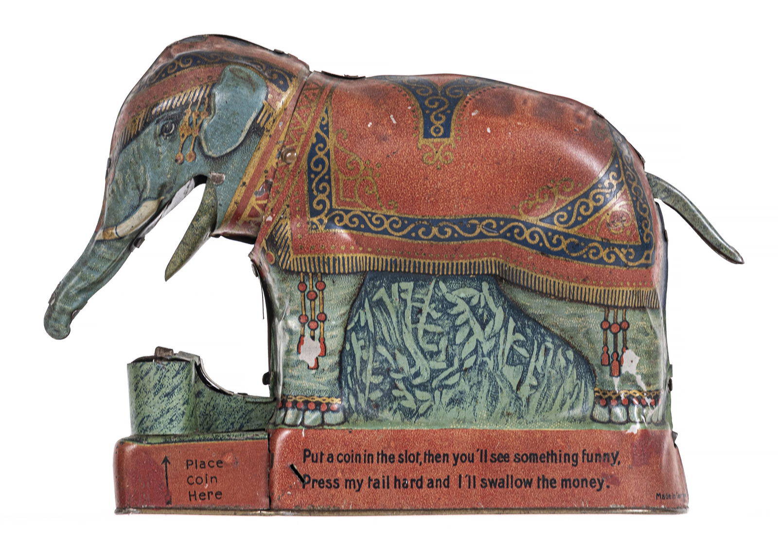 Royal Trick Elephant Tin Mechanical Bank (1 of 5)