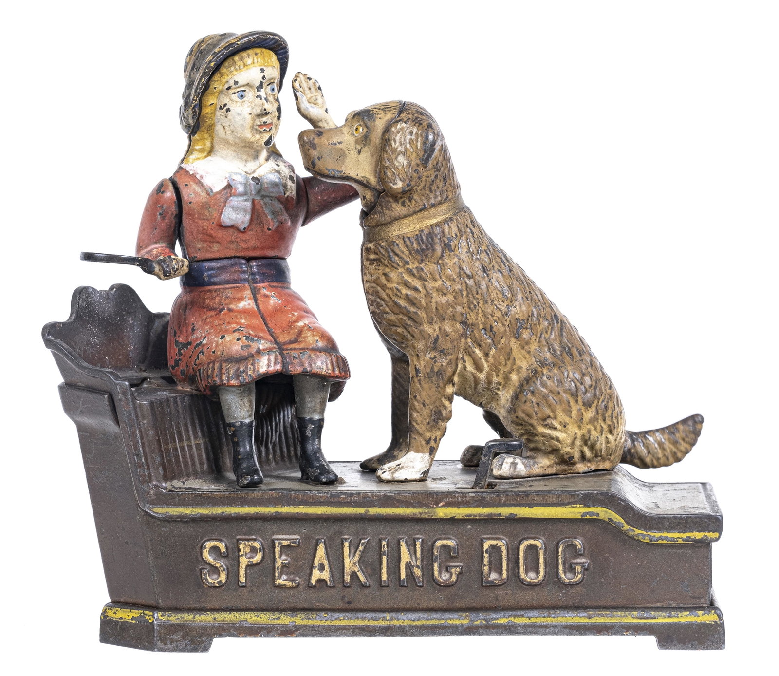 Speaking Dog Iron Mechanical Bank: J. & E. Stevens Company. Cromwell, Connecticut - 1890's.