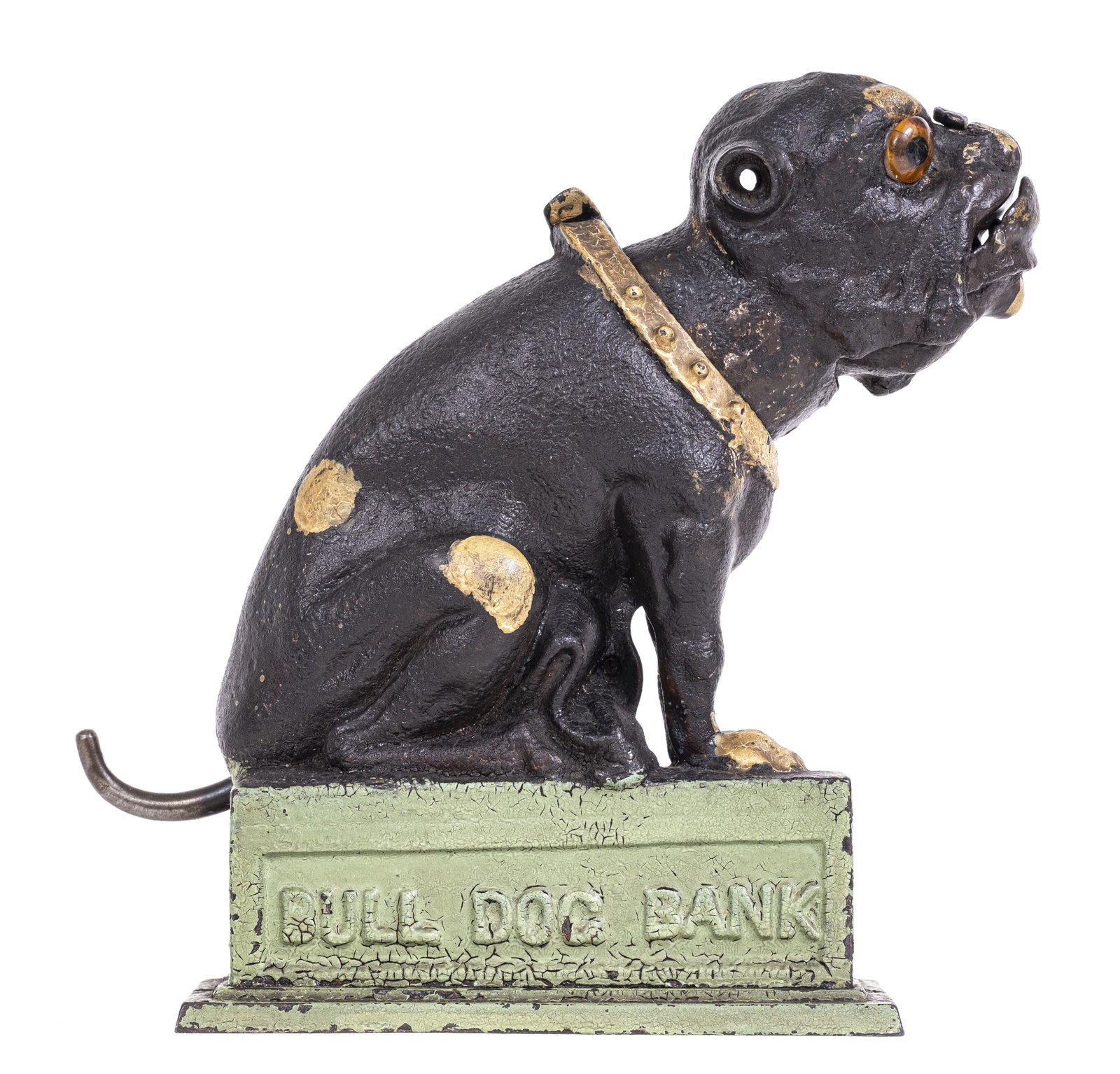 Bulldog Iron Mechanical Bank: J. & E. Stevens Company. Cromwell, Connecticut - 1880's.