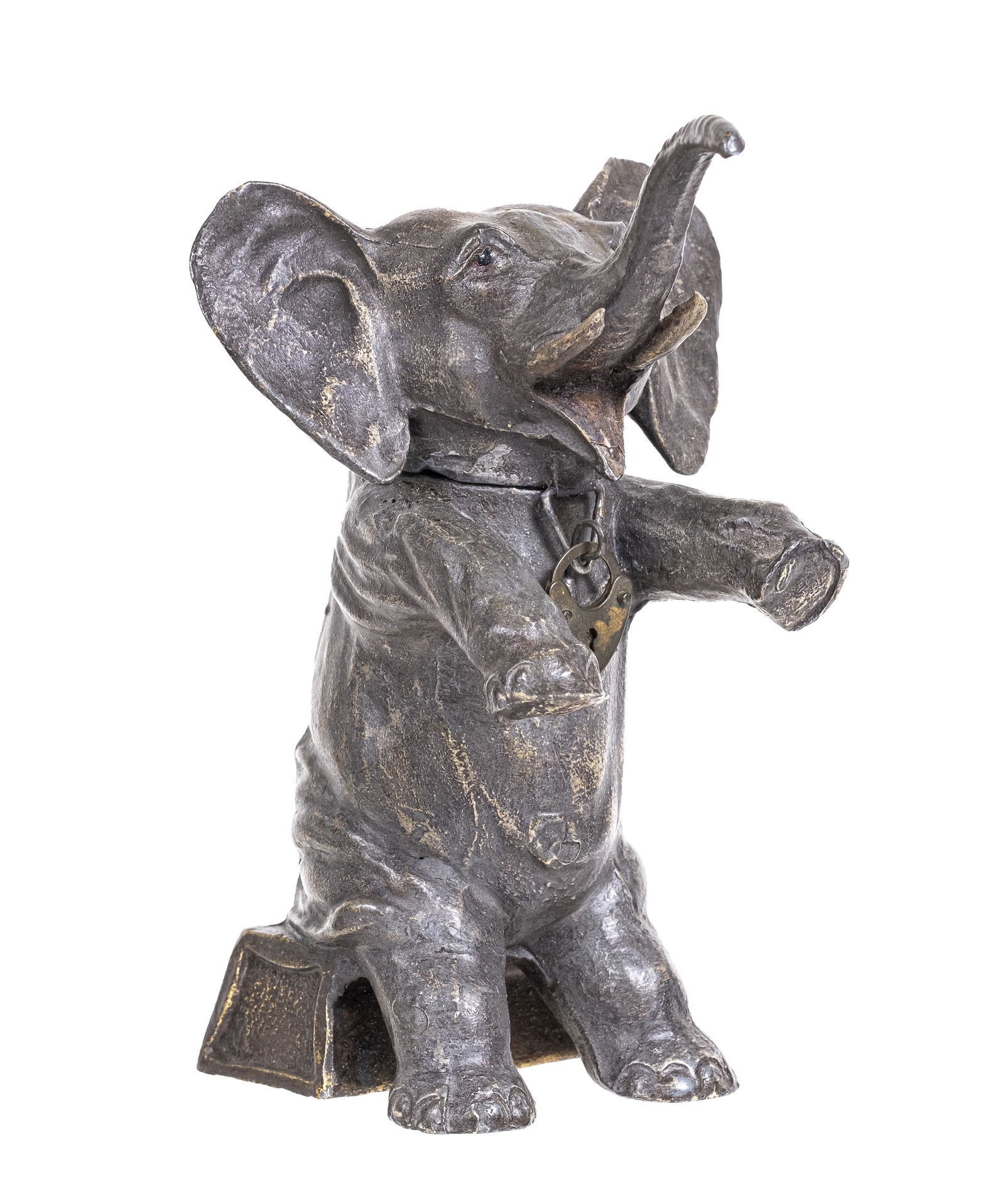 Seated Circus Elephant Spelter Bank (1 of 4)