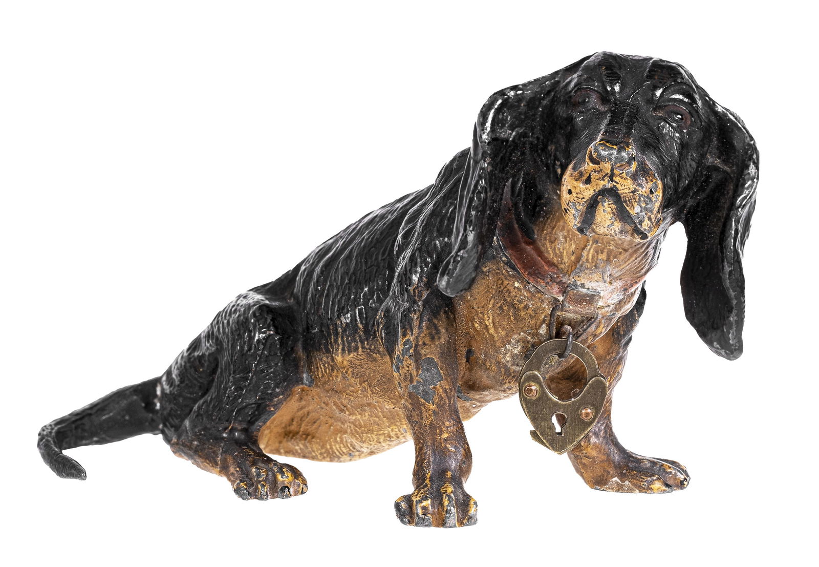 Very Rare Seated Bloodhound Spelter Bank (1 of 4)