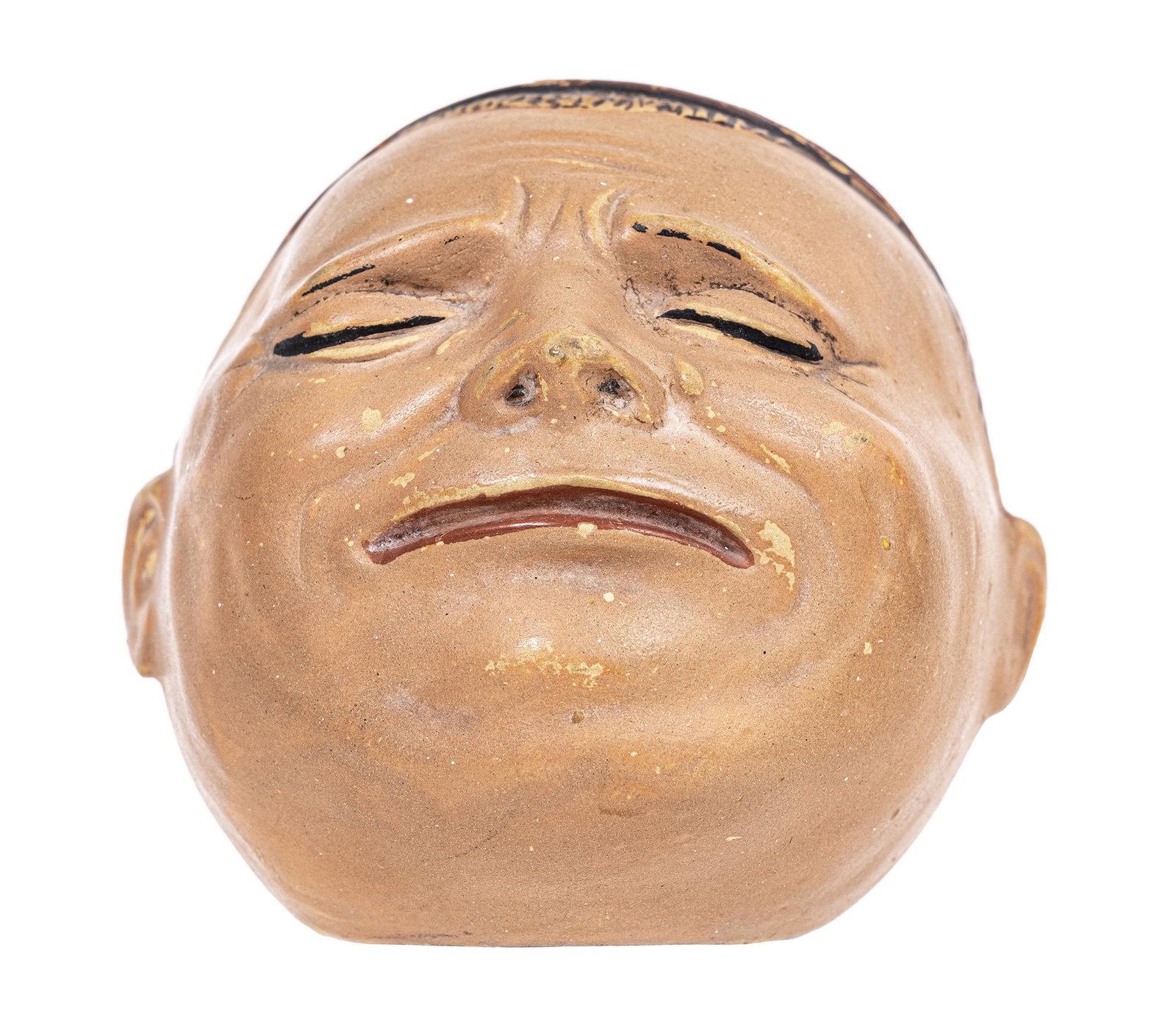 Boy's Head with Closed Eyes Bank: Possibly Jacob Marius (JM). Austrian - Circa Early 1900's.