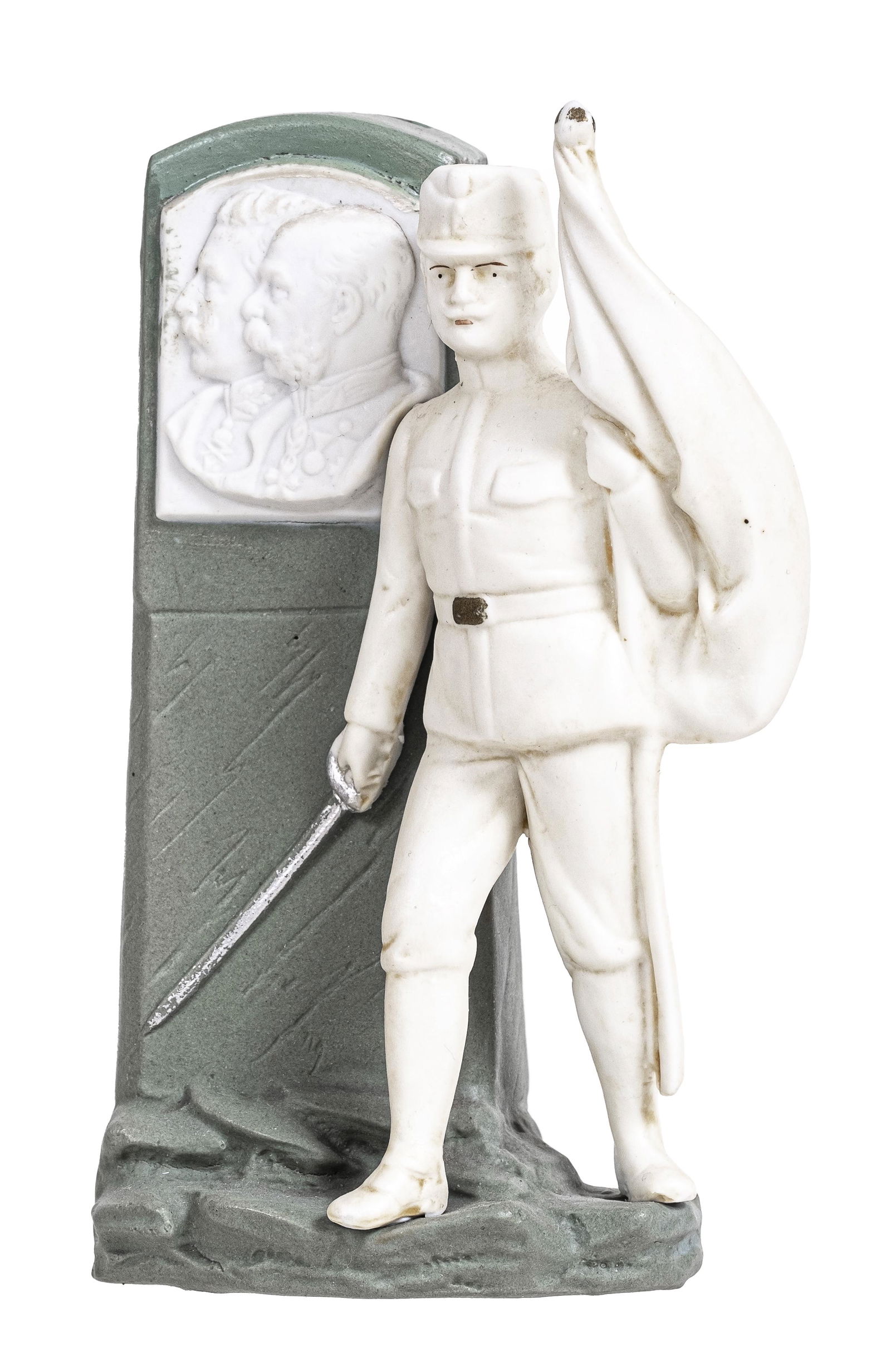 Bisque Soldier Beside Monument Bank (1 of 2)