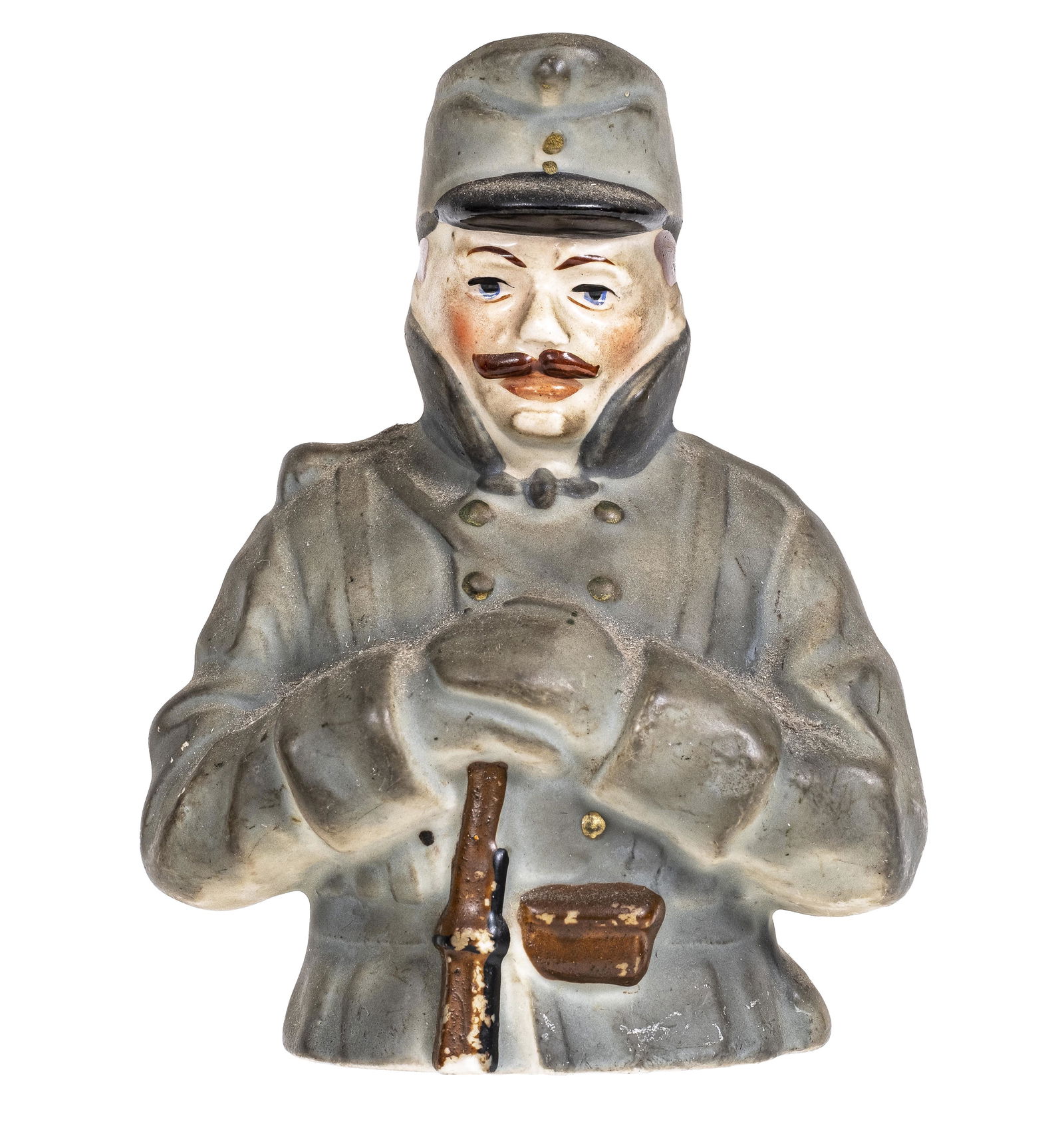 Rare Bisque Soldier with Mittens Bank (1 of 2)