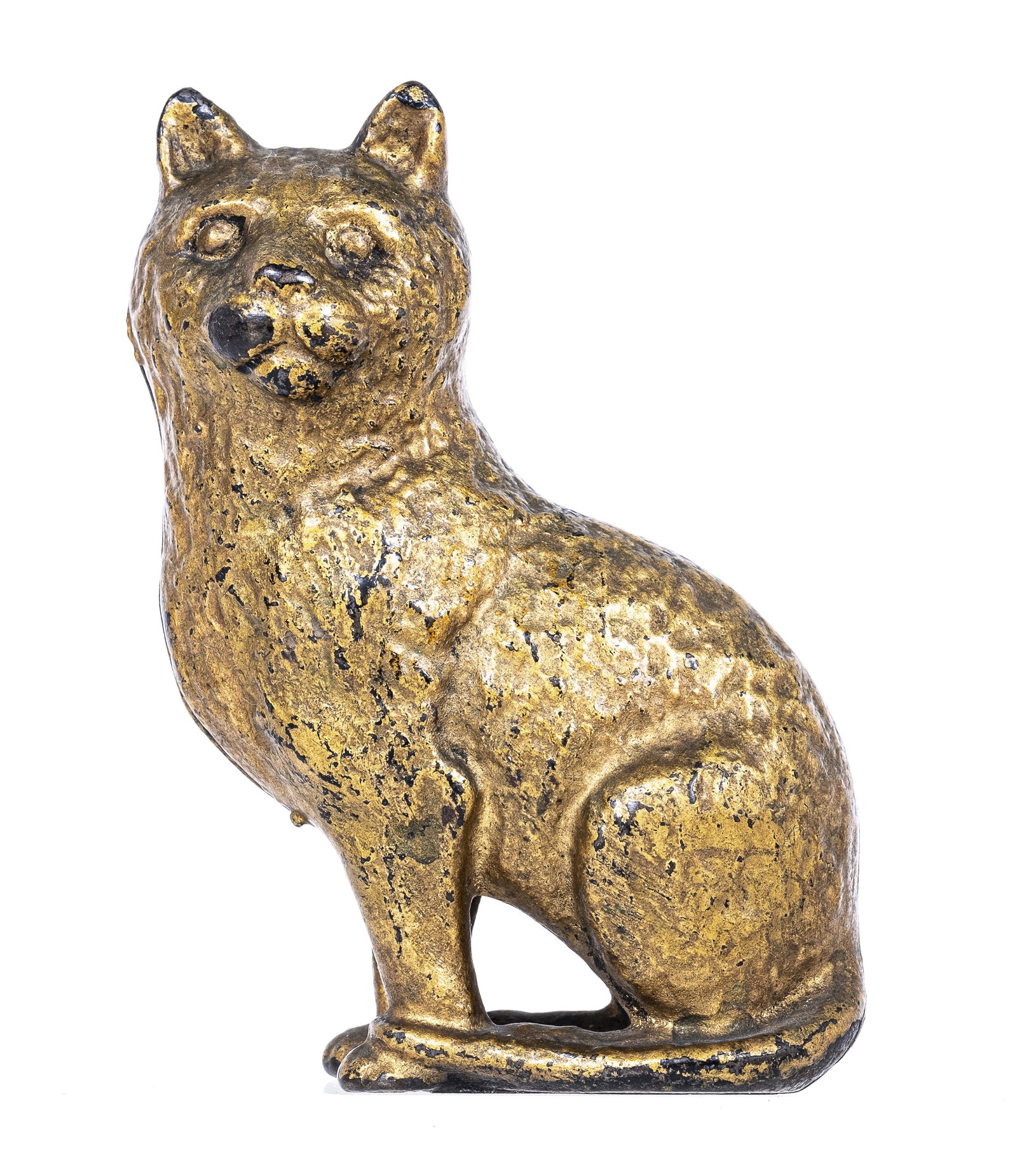 Seated Cat with Soft Fur - Cast Iron Still Bank: Made by A. C. Williams Company. Ravenna, Ohio - Circa Mid 1920's.