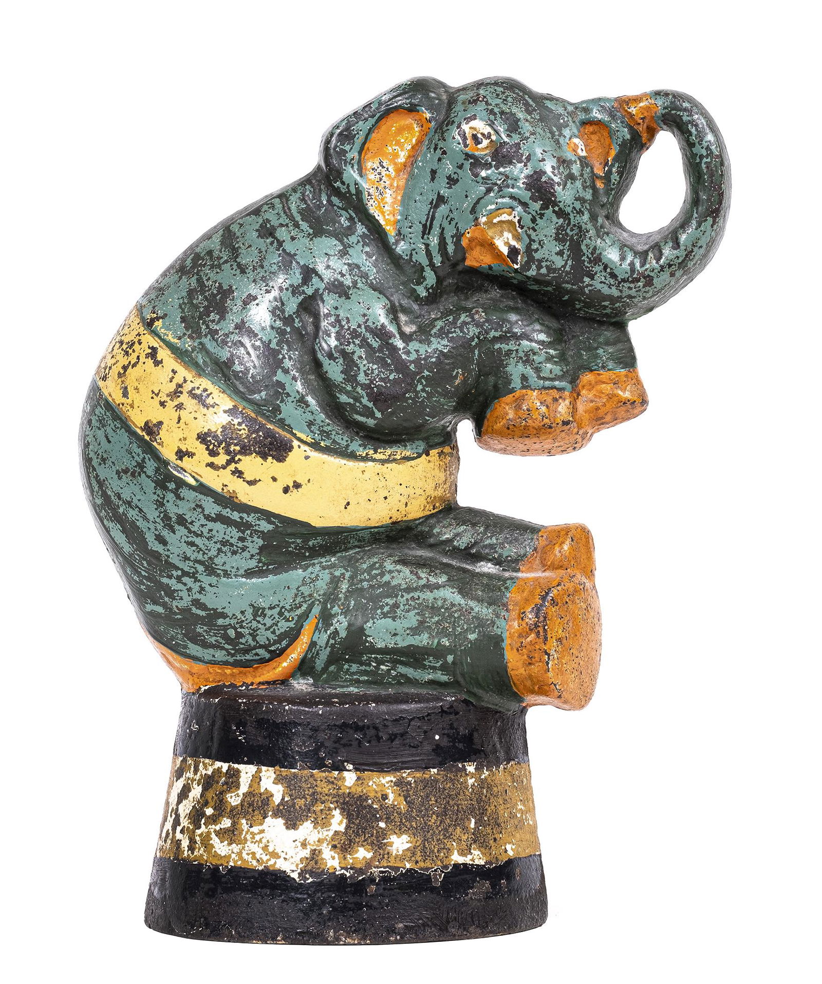 Elephant on Barrel - Cast Iron Doorstop (1 of 2)