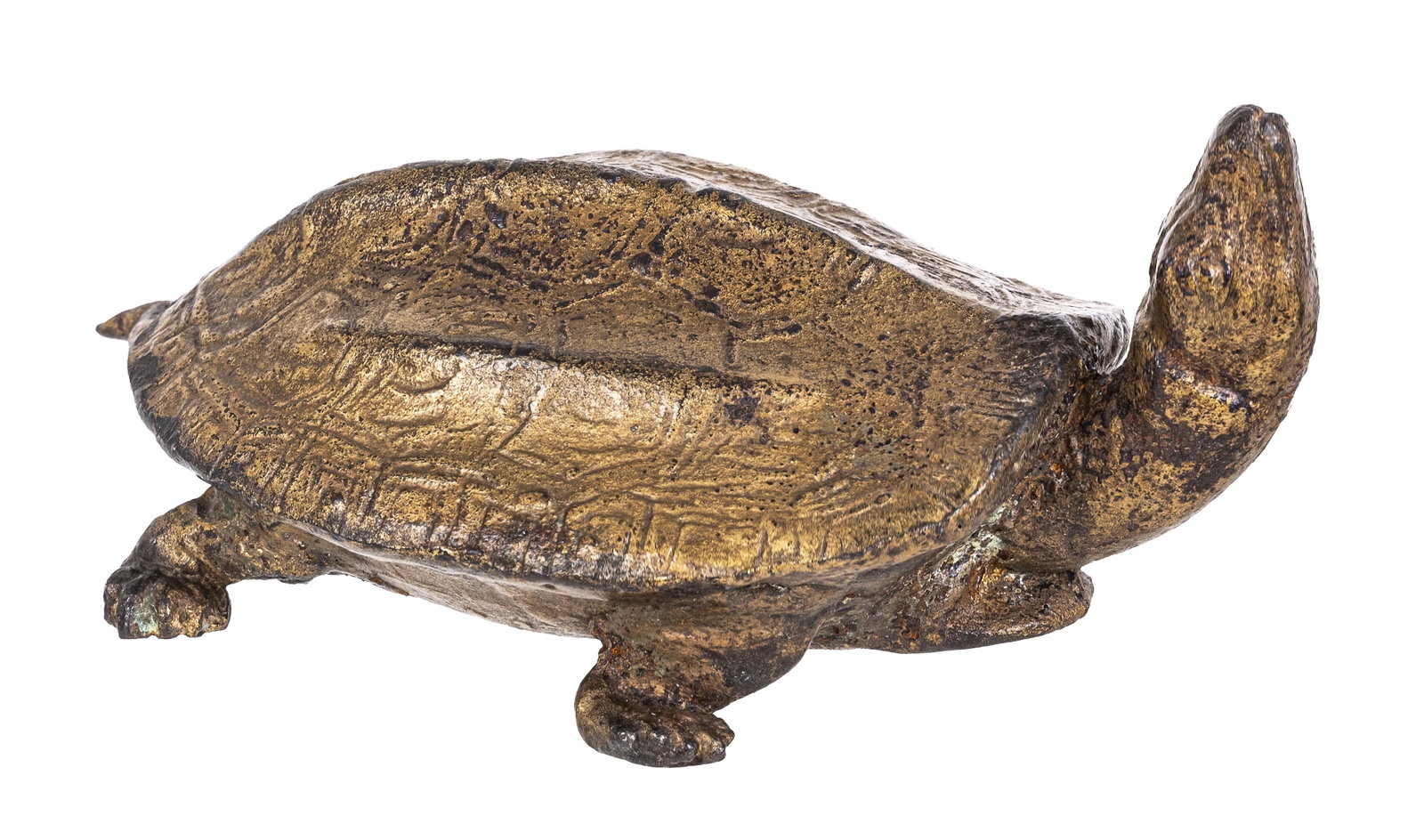Turtle with His Head Up - Cast Iron: American - 1920 - 8 1/2" Long.