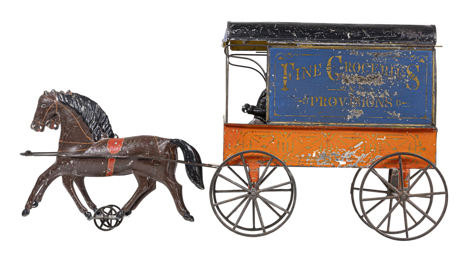 "Groceries & Provisions" Delivery Dray - American Tin Toy (1 of 10)