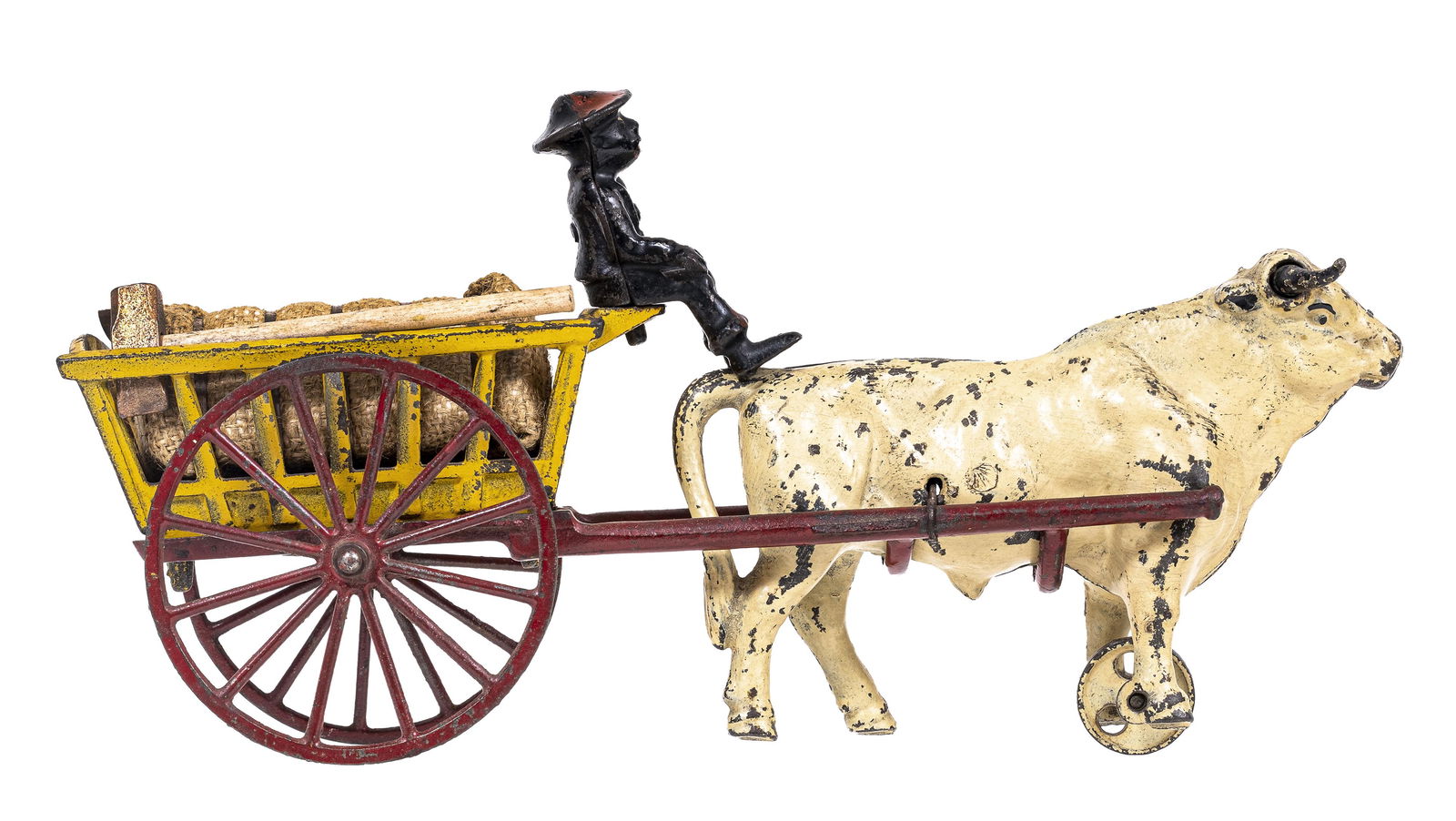 Scarce Ox Drawn Farm Dray - Cast Iron Toy (1 of 4)