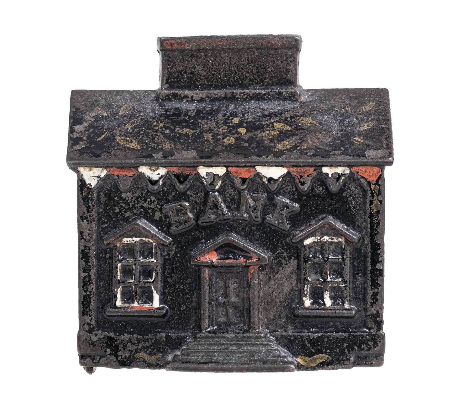 Small House with Chimney Slot - Cast Iron Bank: Unknown American Manufacturer. Produced Circa 1890 - 2 7/8" Tall.
