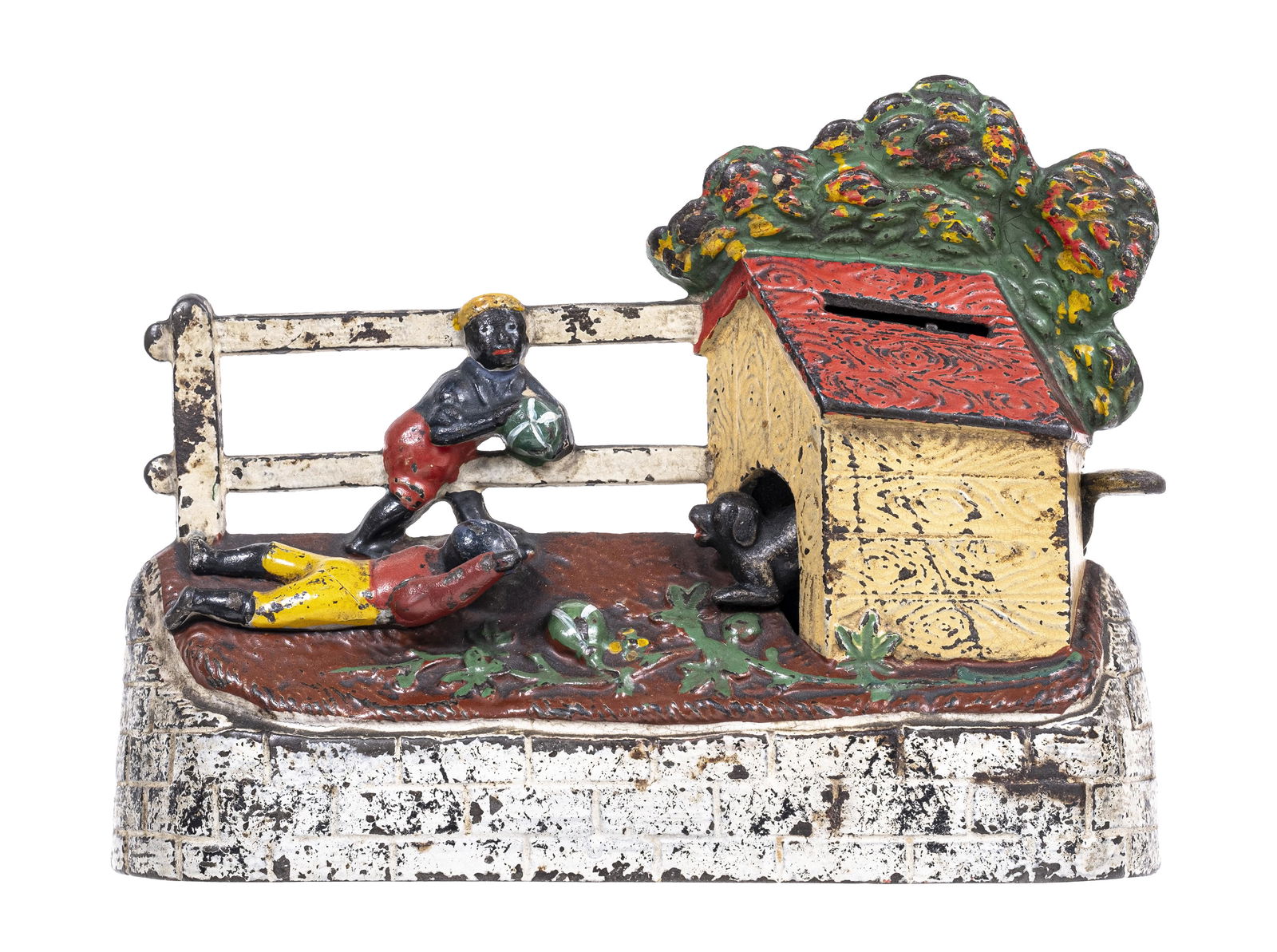 Boys Stealing Watermelons - Cast Iron Mechanical Bank (1 of 4)