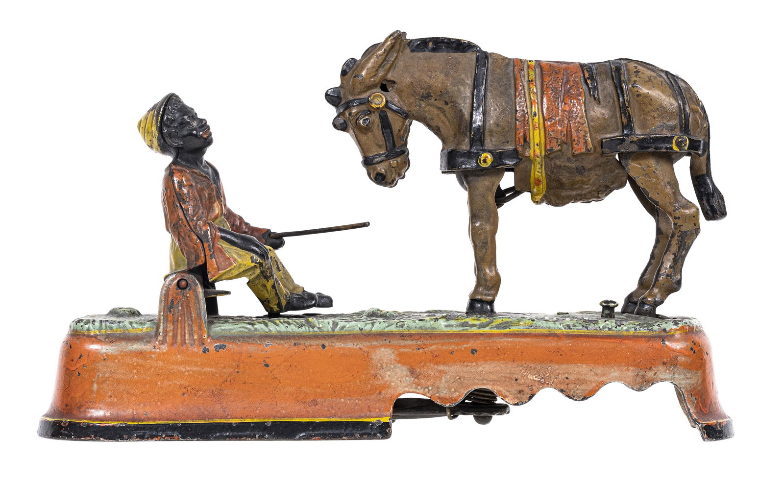 Spise the Mule - Boy Seated on Bench - Cast Iron Mechanical Bank (1 of 5)