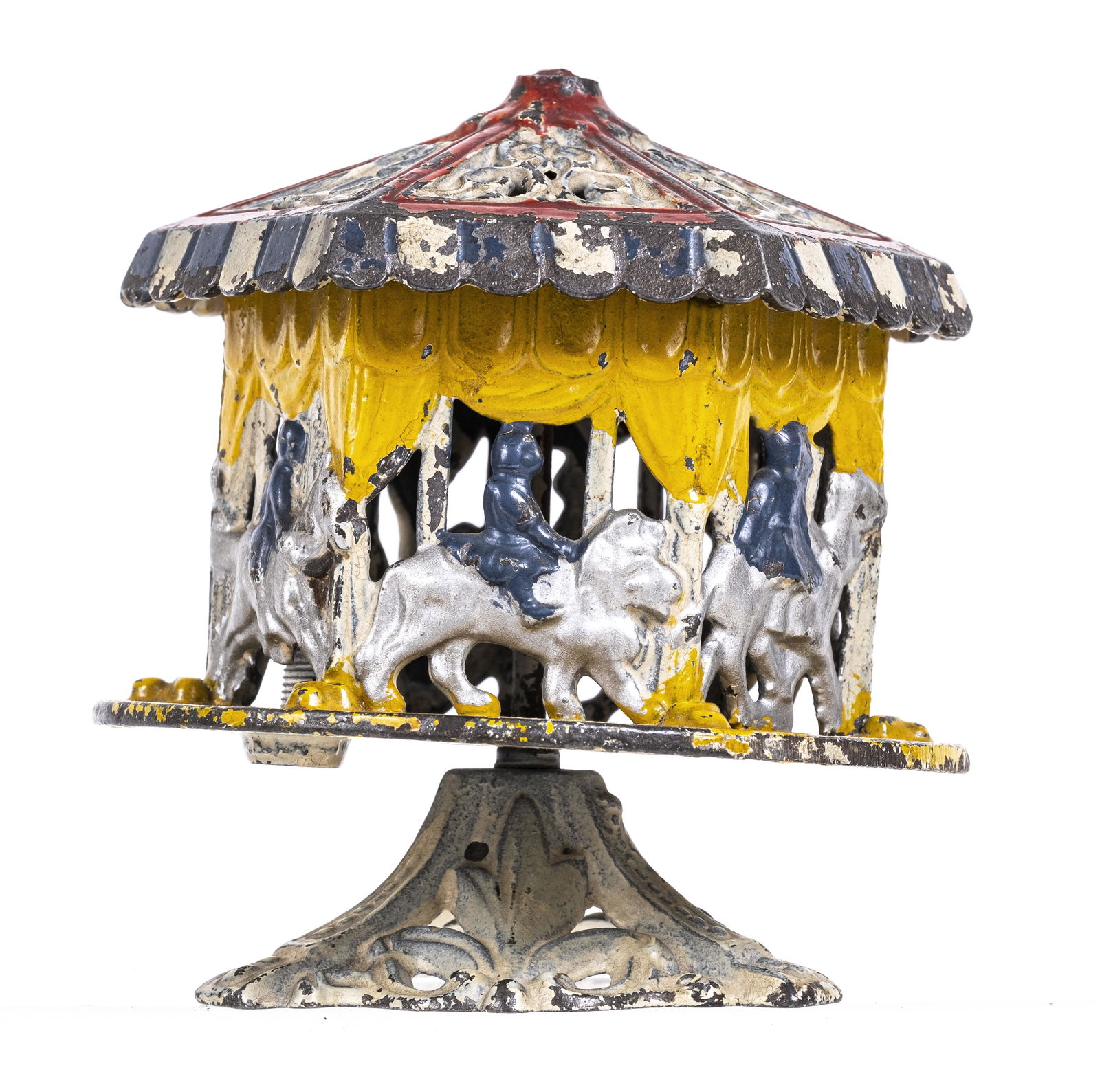 Merry Go Round, Semi Mechanical Cast Iron Bank