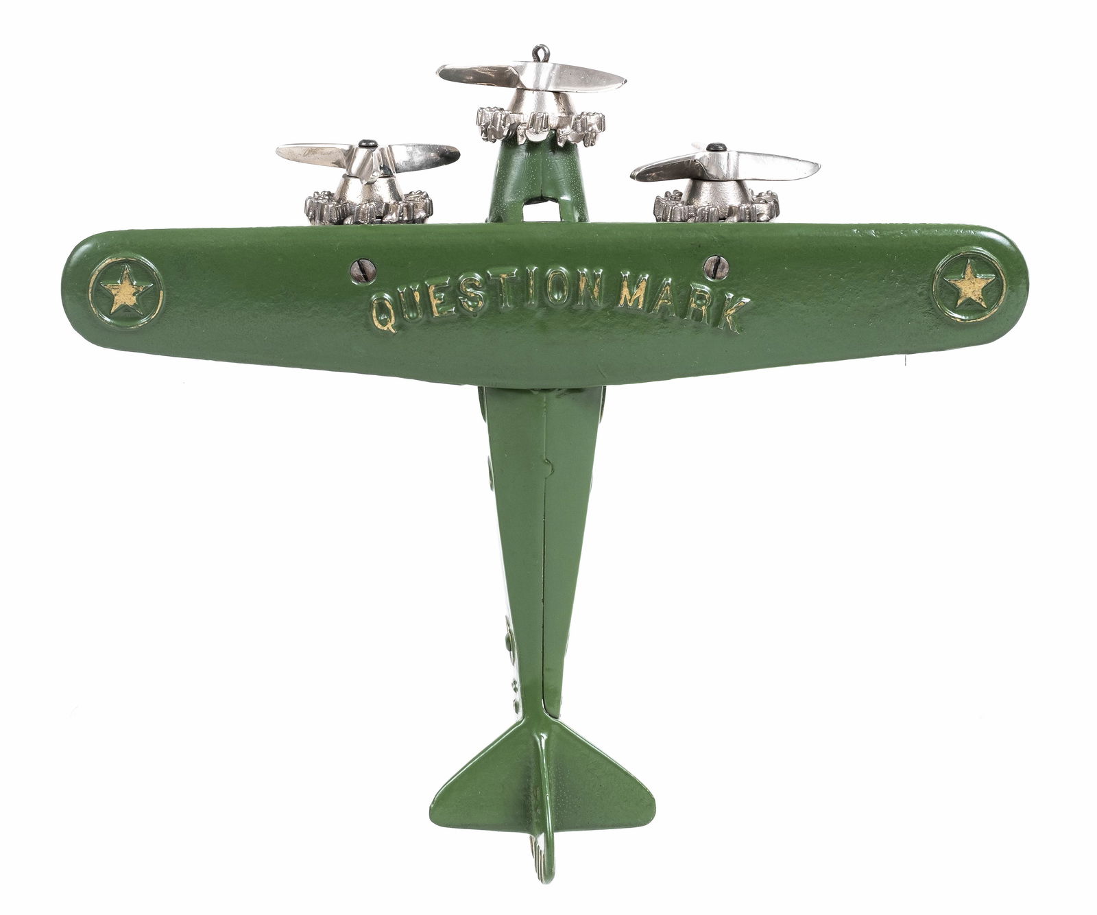 Question Mark Trimotor Airplane - Cast Iron Toy (1 of 4)