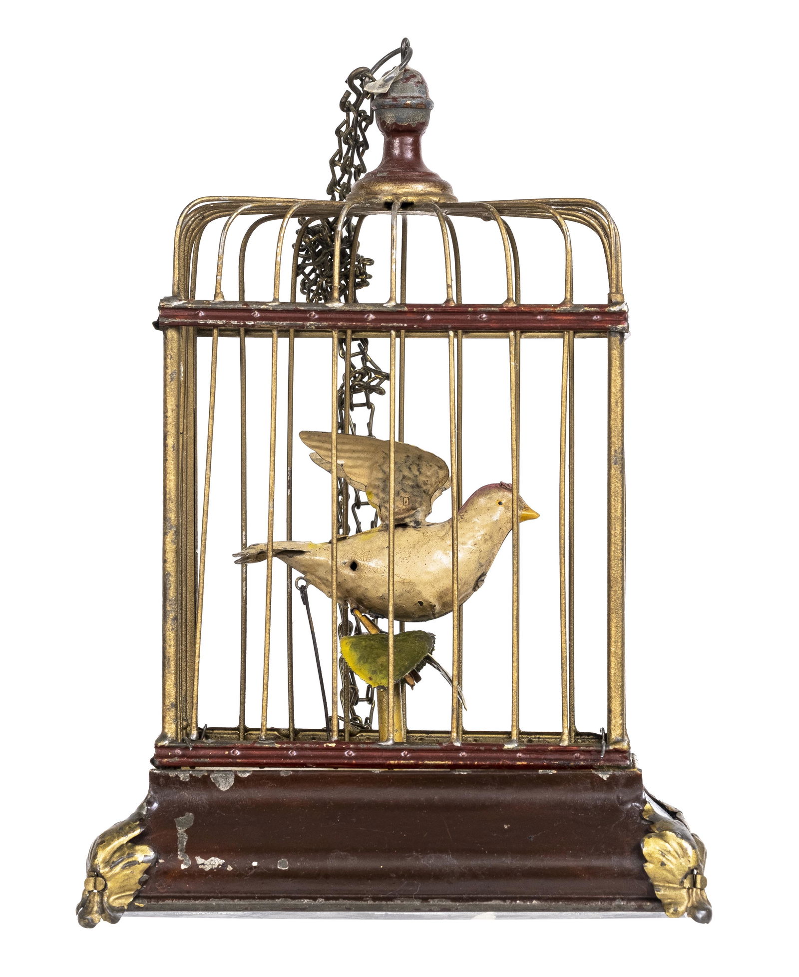 Bird in Birdcage Handpainted Tin (1 of 4)