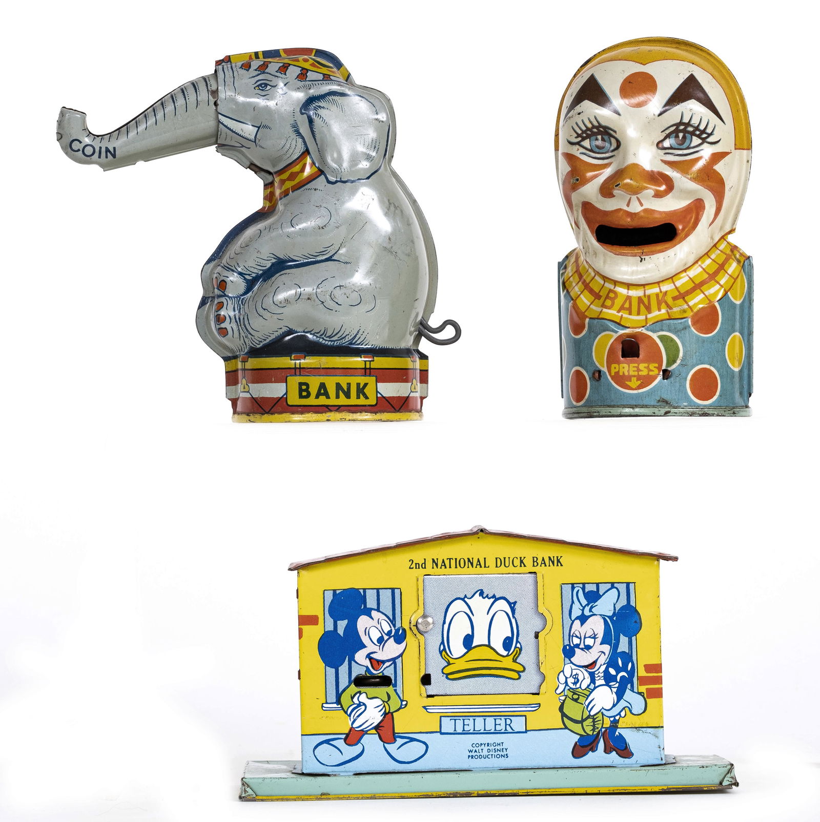 Three Tin Mechanical Banks (1 of 2)