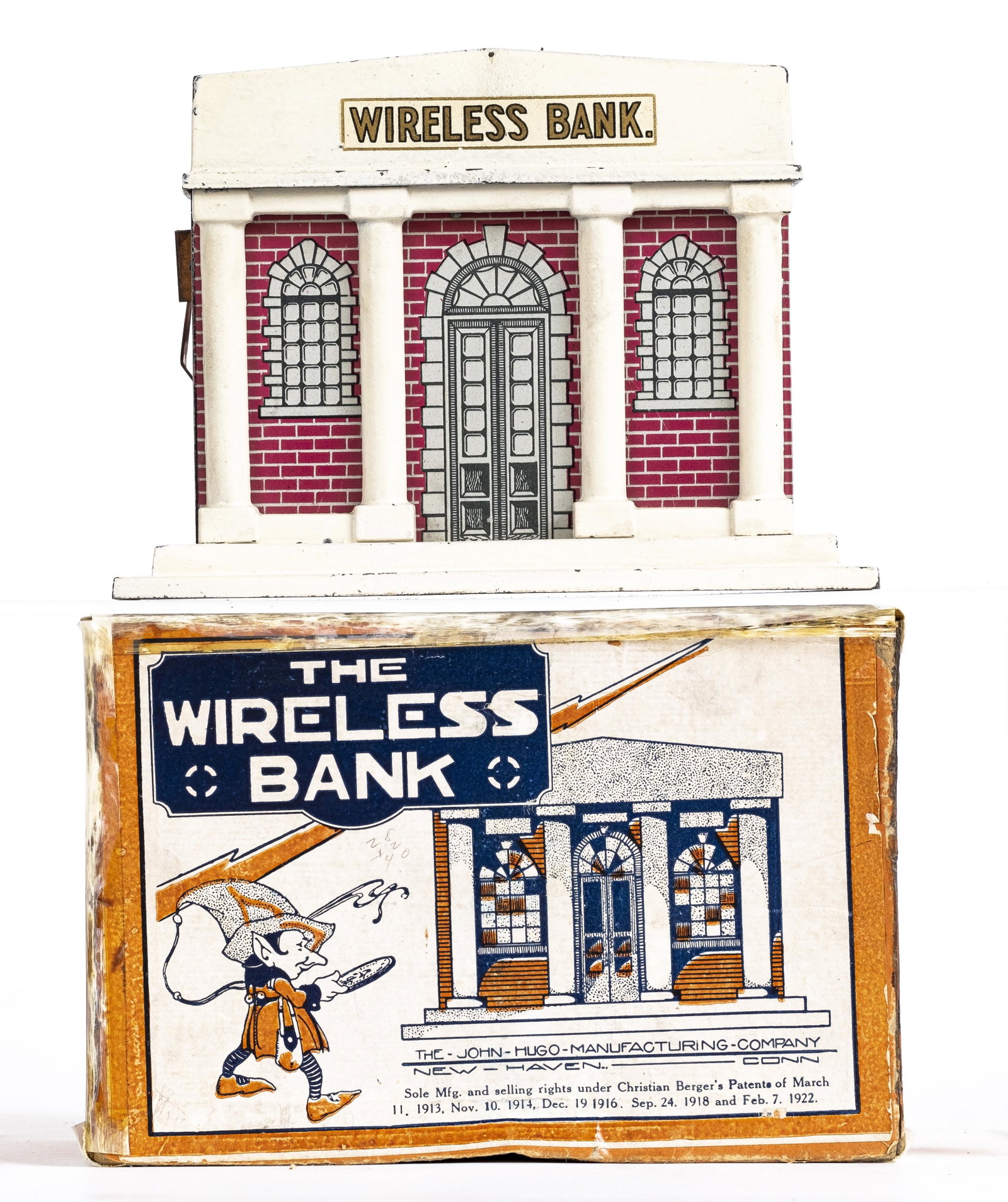 Wireless Bank with Box: John Hugo Mfg. Company. New Haven, CT - 1918 - 6 1/2" Long.