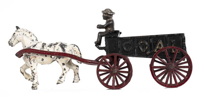 Coal Wagon Iron Toy: Dent Hardware Co. Fullerton, PA - 1915 - 10" Long.