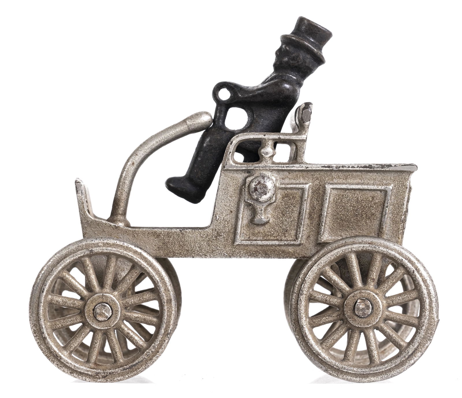 Nickel Plated Horseless Carriage - Cast Iron Toy (1 of 6)