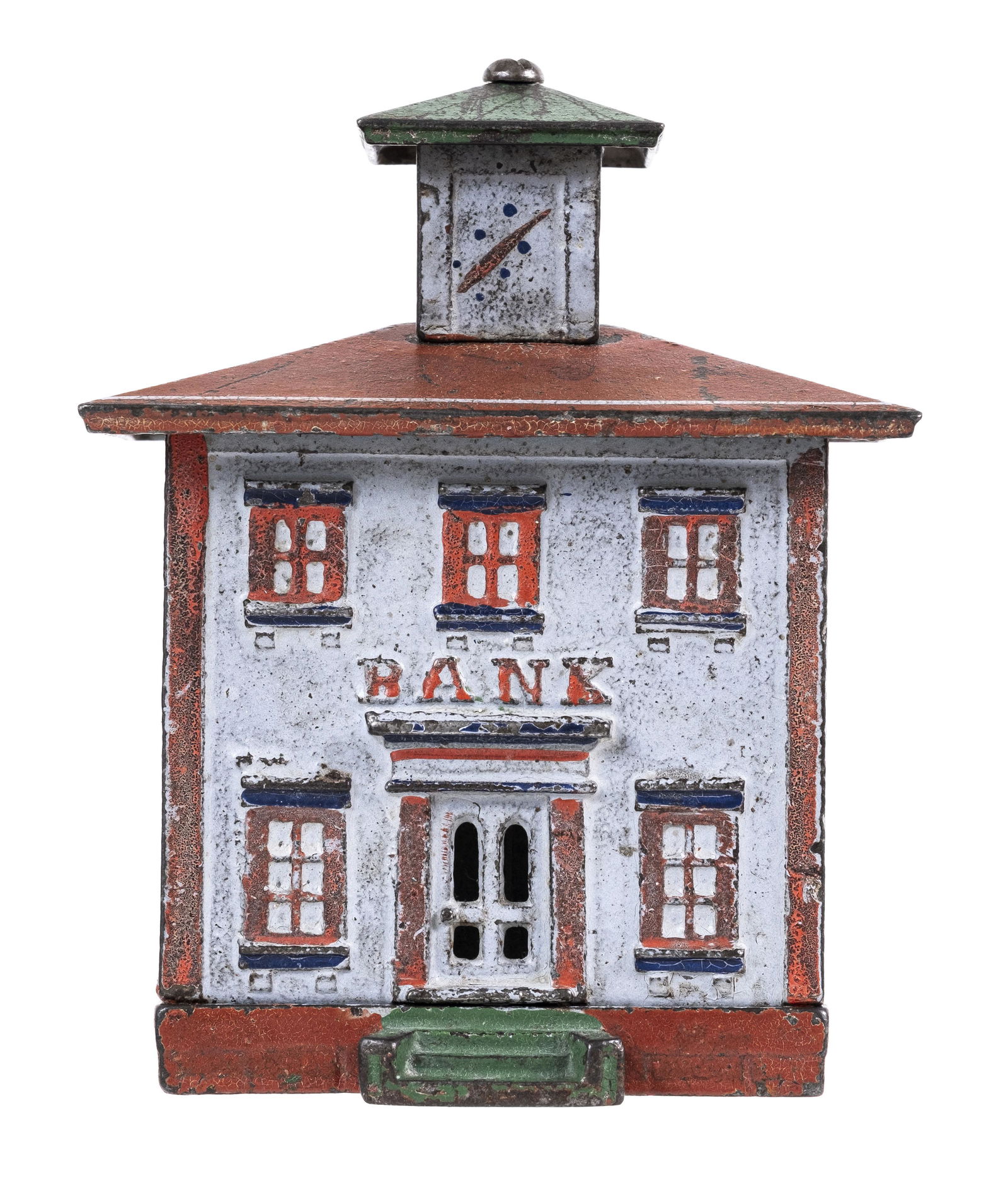 Large Pale Blue & Red Cupola - Cast Iron Bank (1 of 5)