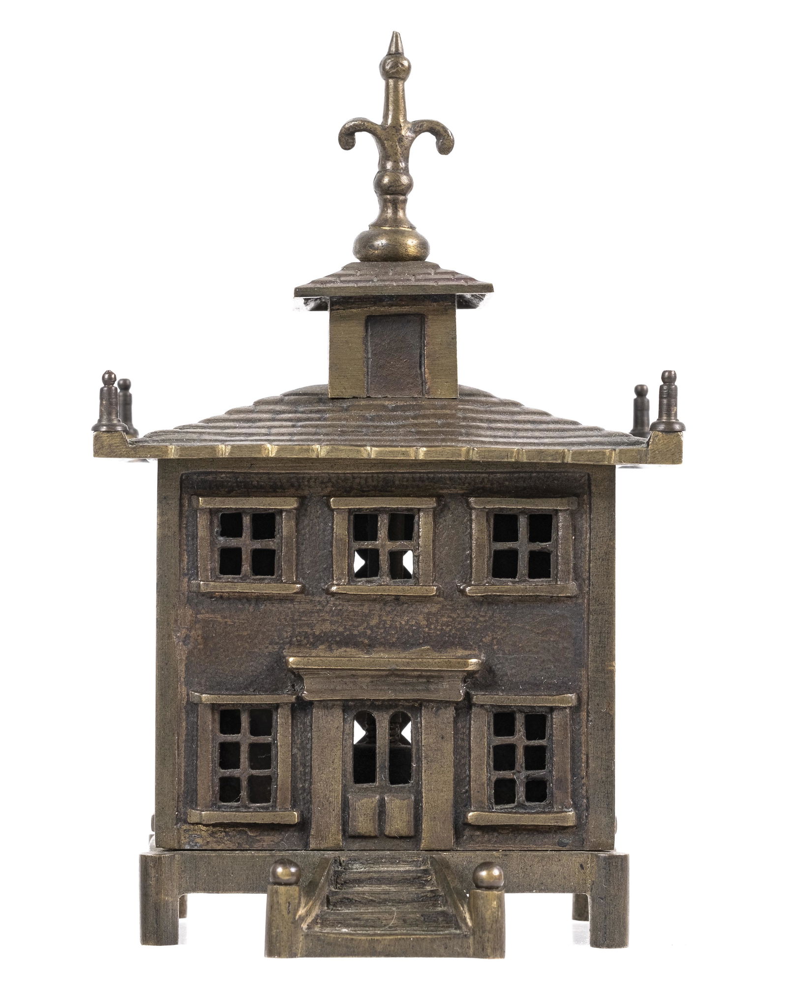 Brass Caisse Type Building with Roof Ornaments and Unusual Finial (1 of 5)