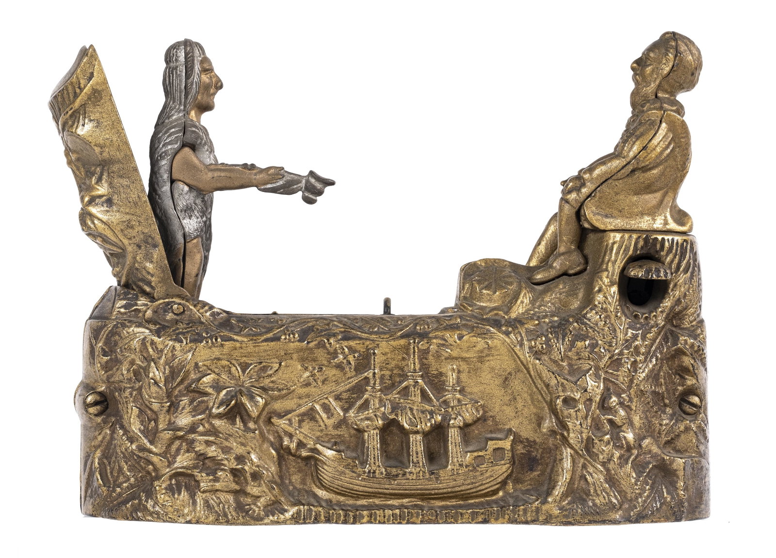 World's Fair - Cast Iron Mechanical Bank: Designed by Charles Bailey. Made by J. & E. Stevens Company. Cromwell, Connecticut - Mid 1890's.