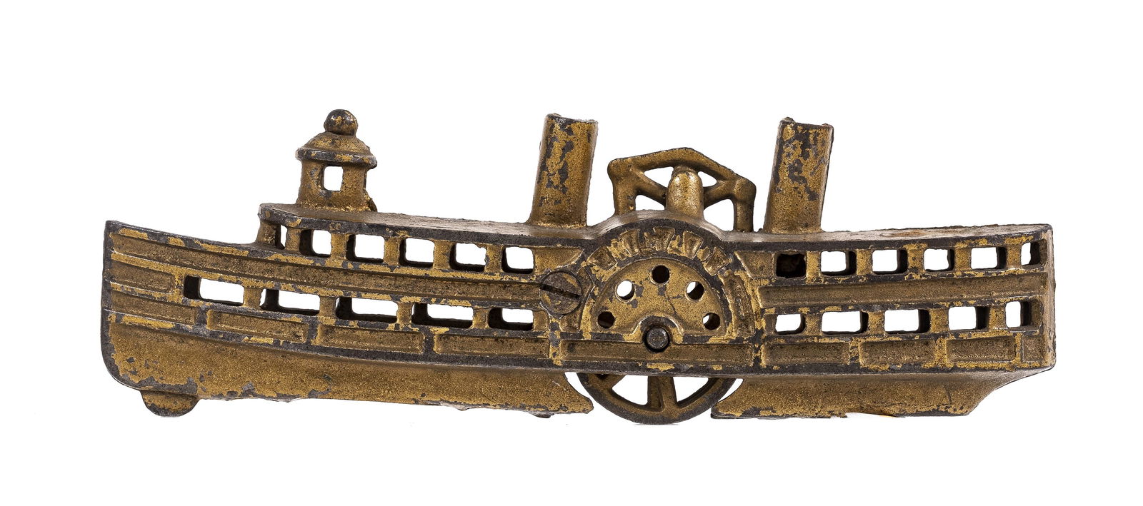 Scarce Gold Steamboat - Cast Iron Still Bank (1 of 3)