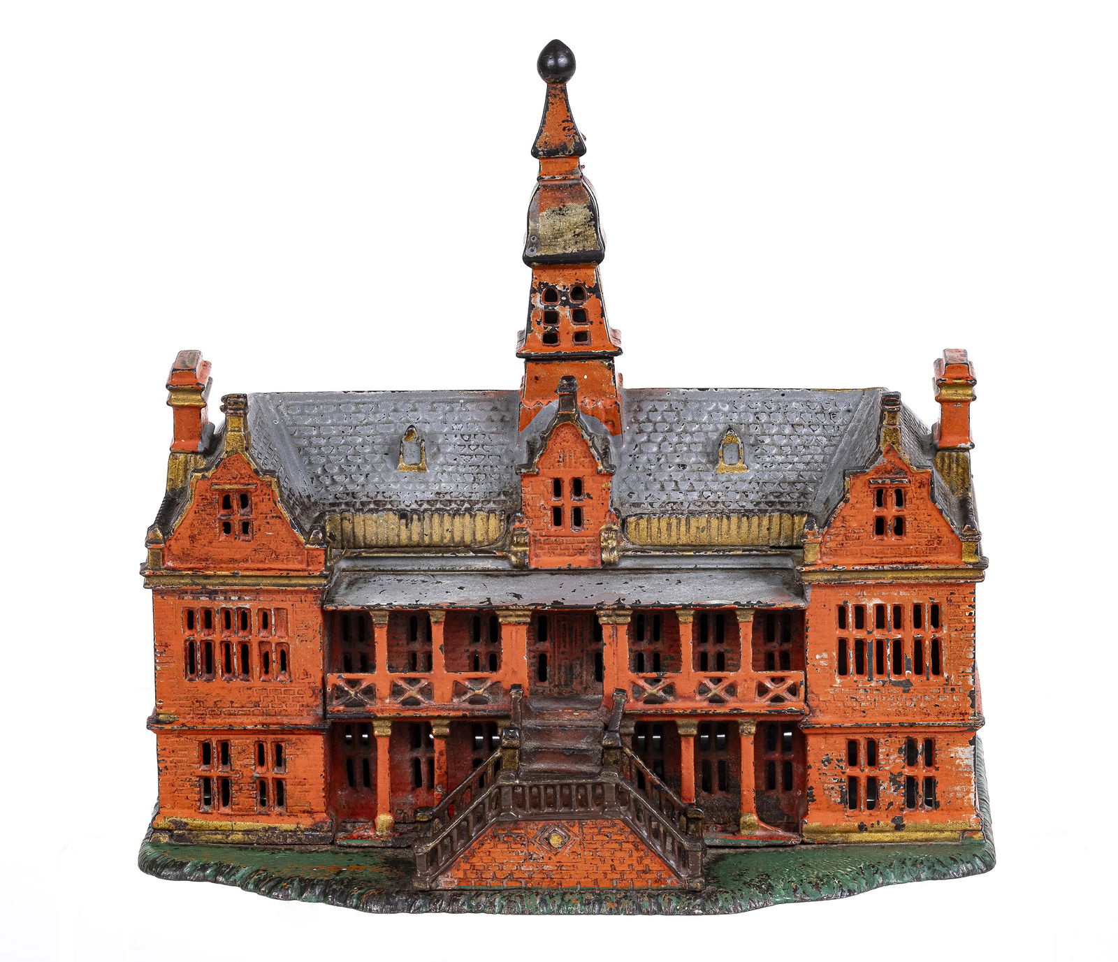 Rare Polychrome Palace - Cast Iron Still Bank (1 of 6)