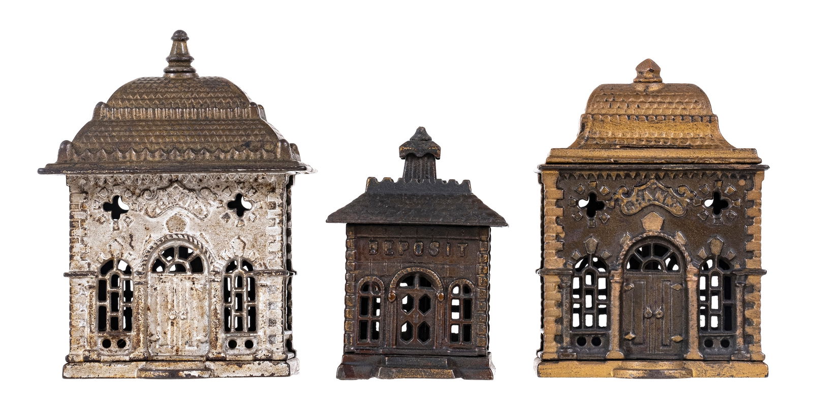 Three Cast Iron Building Banks (1 of 2)